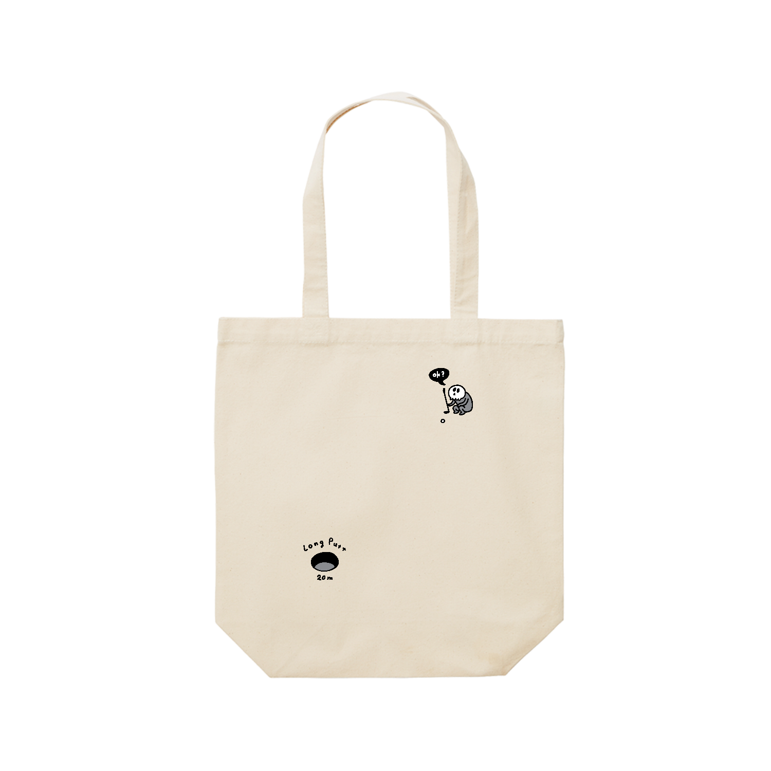 ゴルフ　・ロングパットにOK レギュラーキャンバストートバッグ(M) (フルカラー転写プリント)