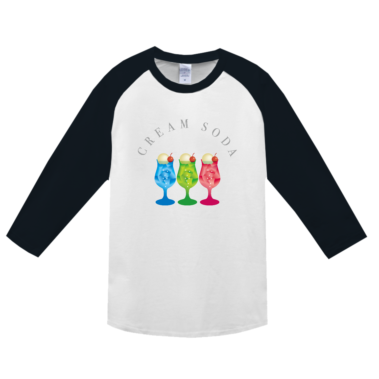 おいしいクリームソーダ・Cream Soda ヘビーウェイトベースボールＴシャツ
