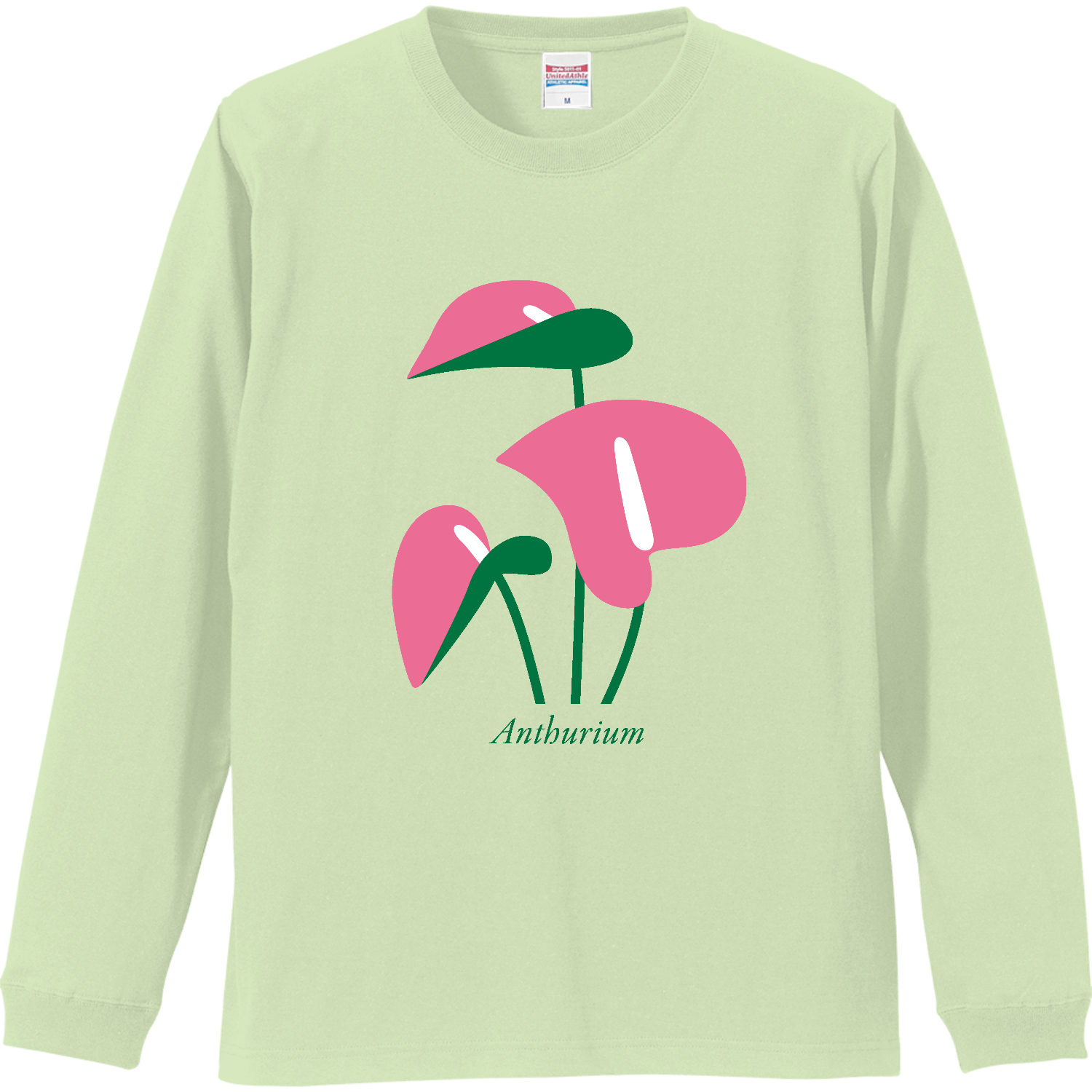 Anthurium Pink リブ付 ロングスリーブＴシャツ