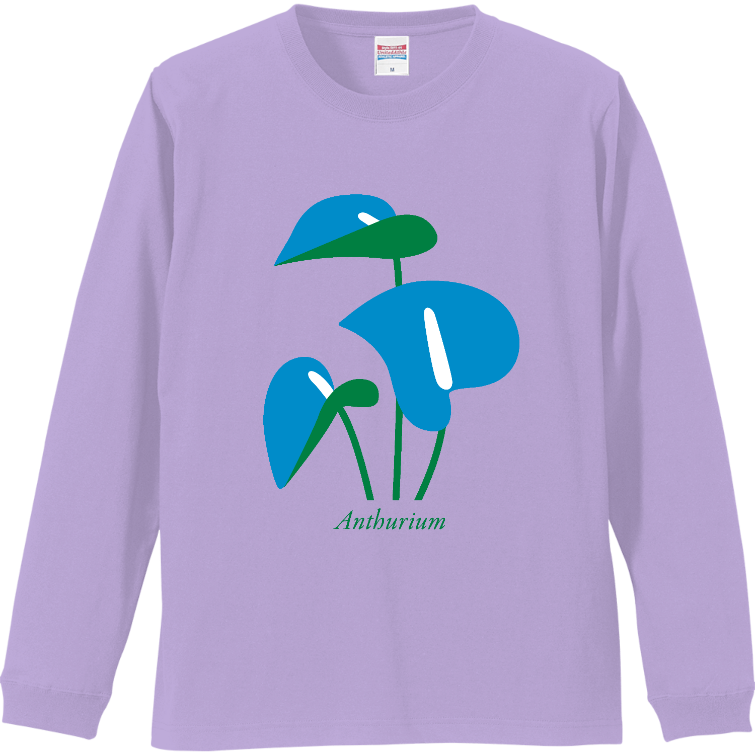 Anthurium Blue リブ付 ロングスリーブＴシャツ