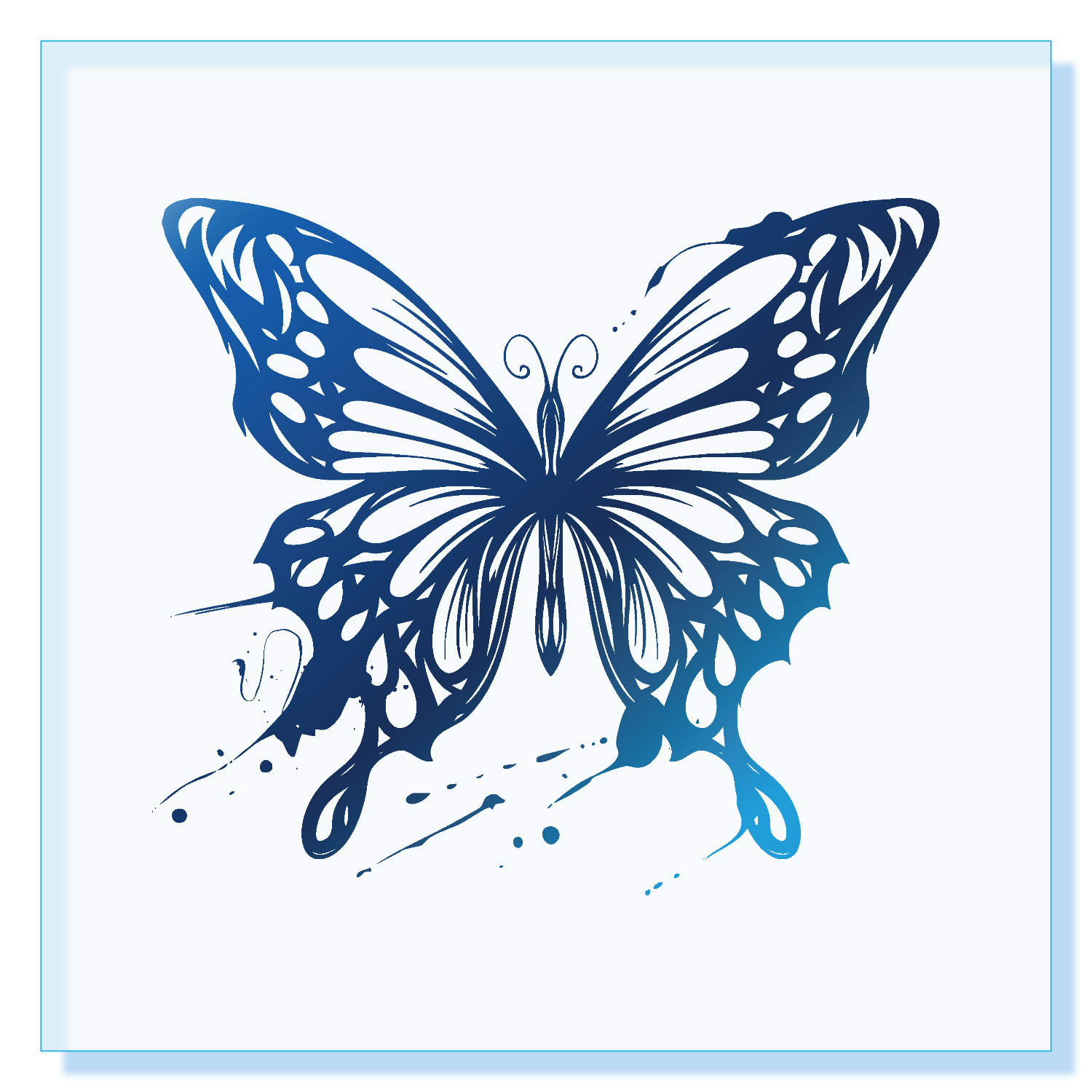 おしゃれなアゲハのワンポイントイラスト アクリルブロック (100 x 100mm)