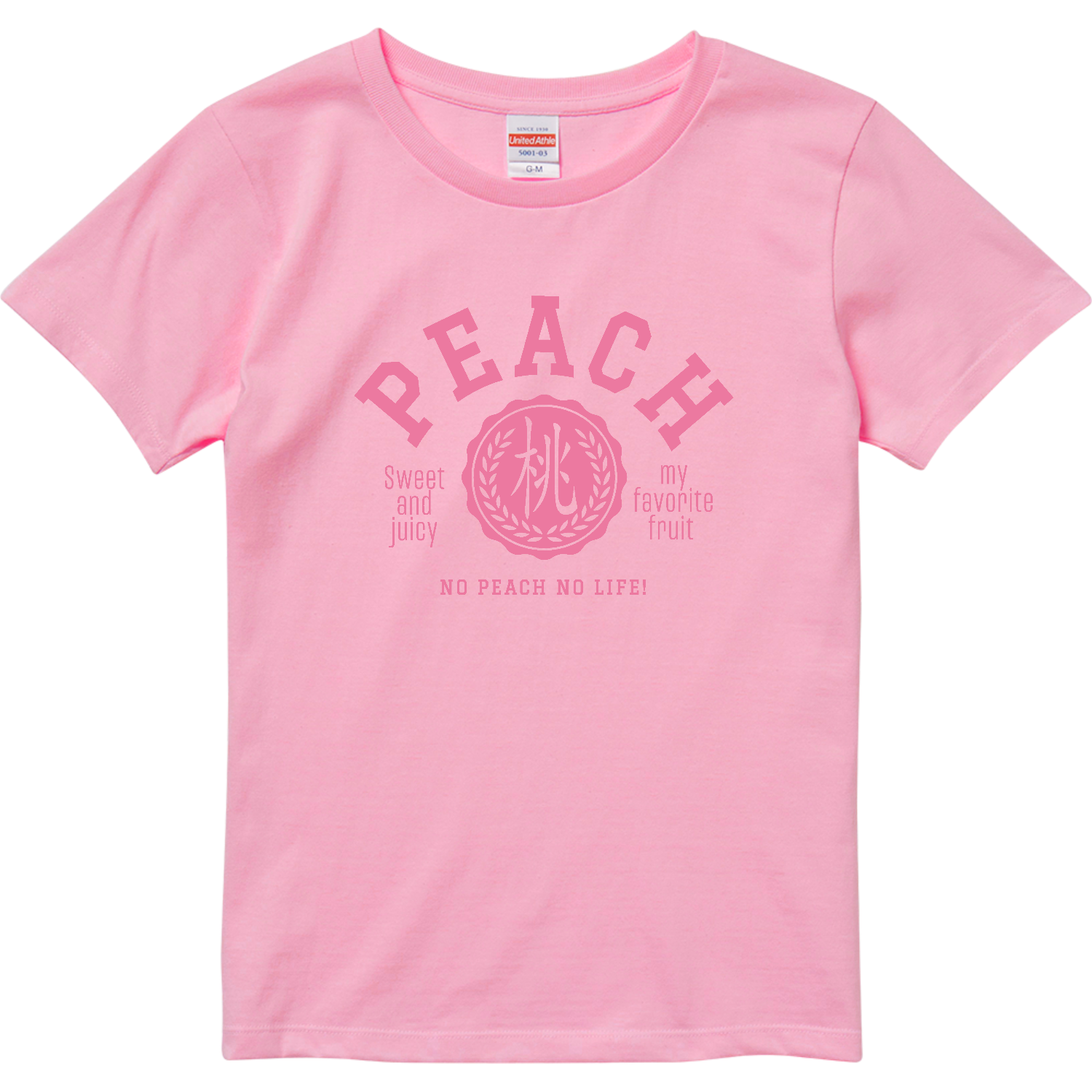 PEACH・桃・モモ大好きハイクオリティーTシャツ（ガールズ）の商品購入