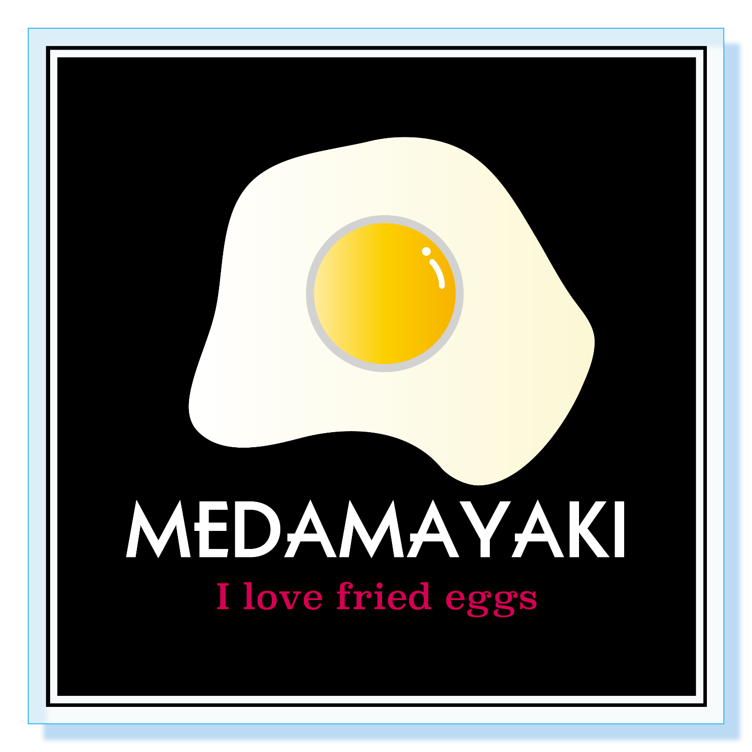 クールな目玉焼き アクリルブロック (100 x 100mm)