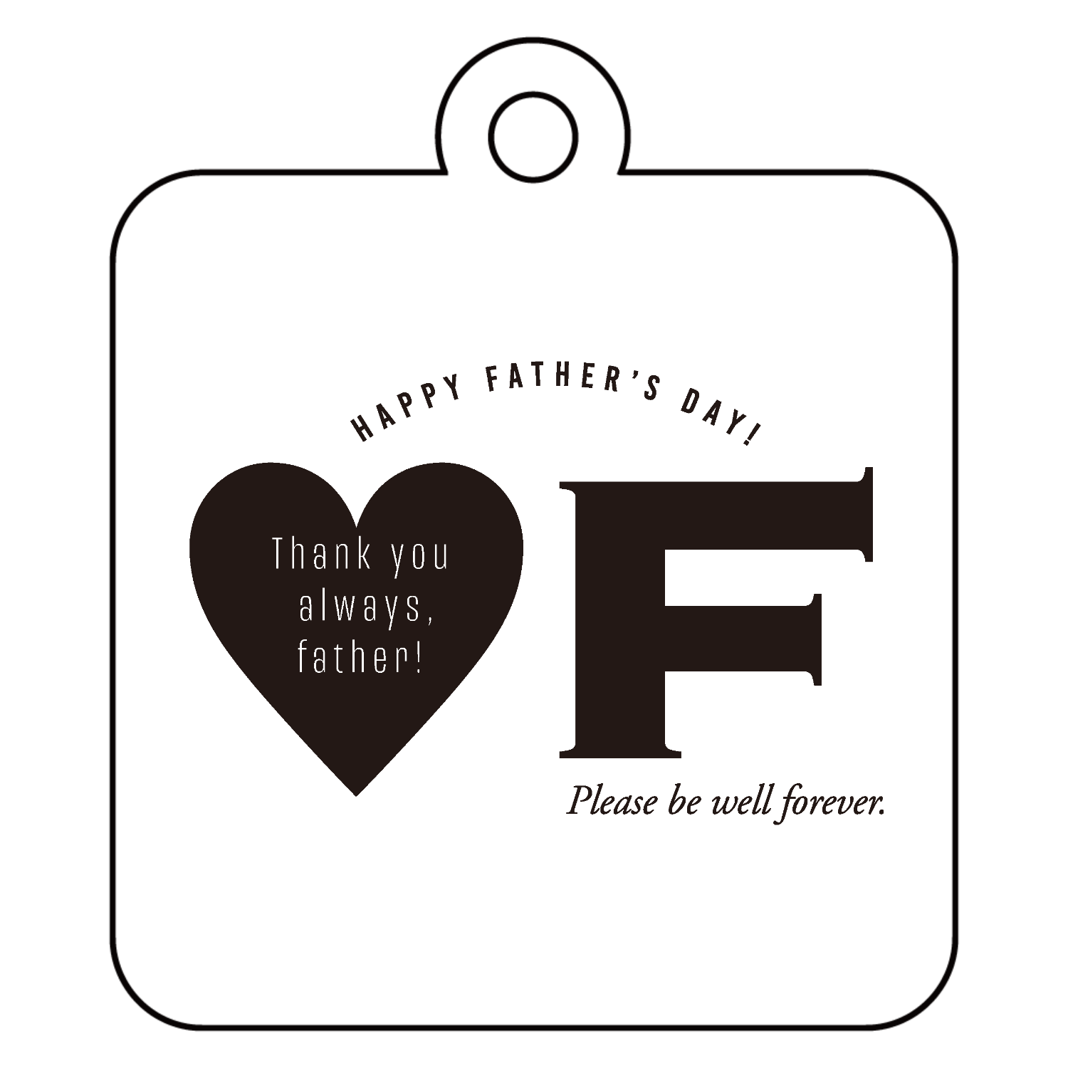 Thank you always,Father!・お父さん いつもありがとう! アクリルキーホルダー　四角型 (4cm)