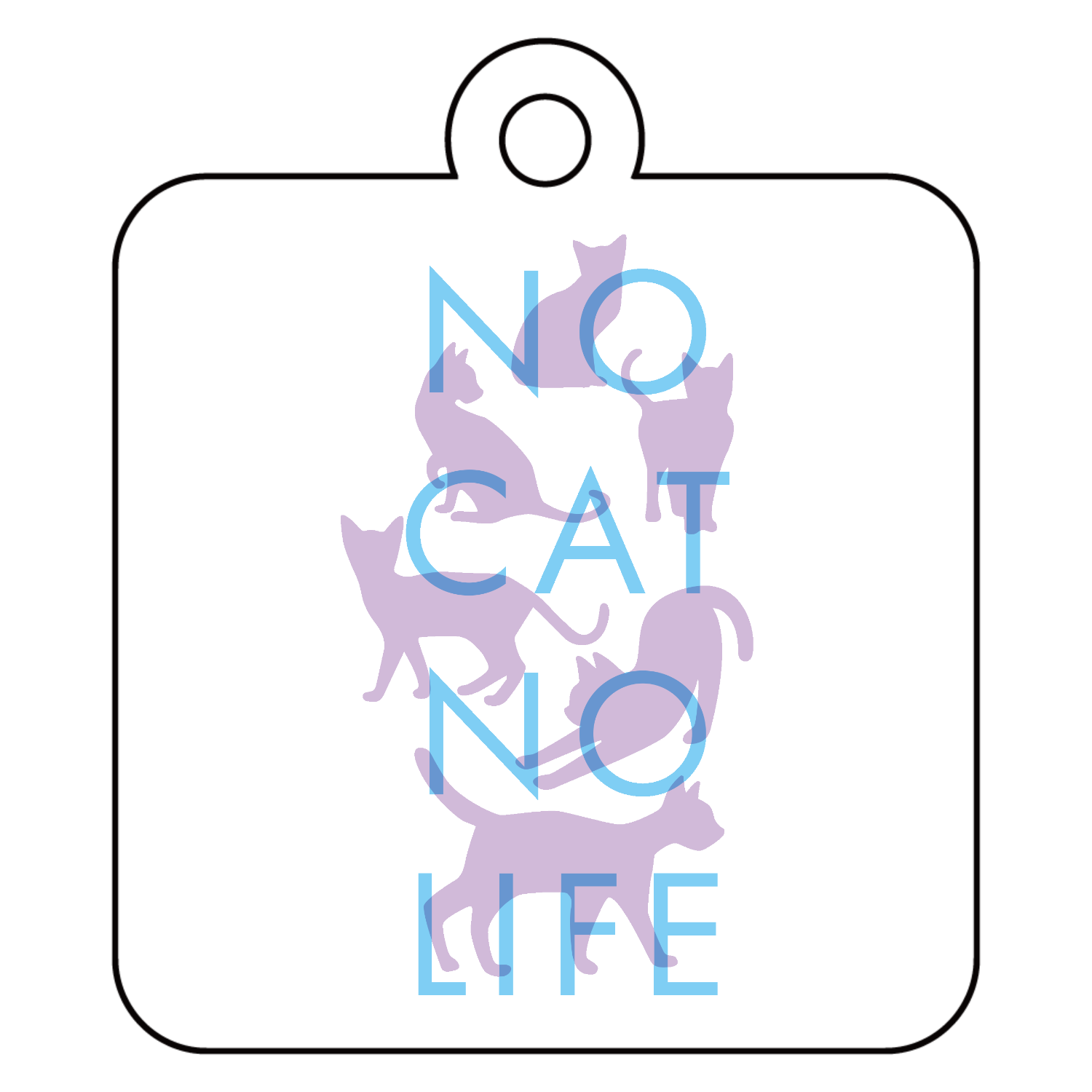NO CAT NO LIFE 5 アクリルキーホルダー　四角型 (4cm)