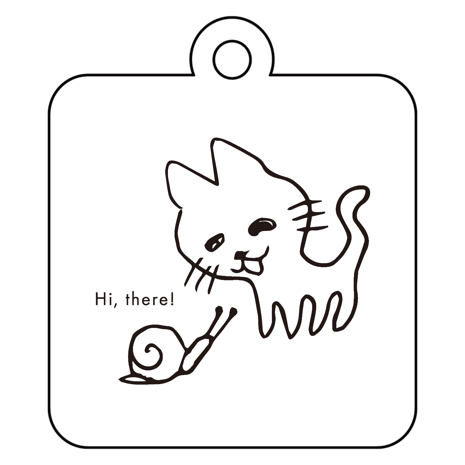 Hi, there! やあ! アクリルキーホルダー　四角型 (4cm)
