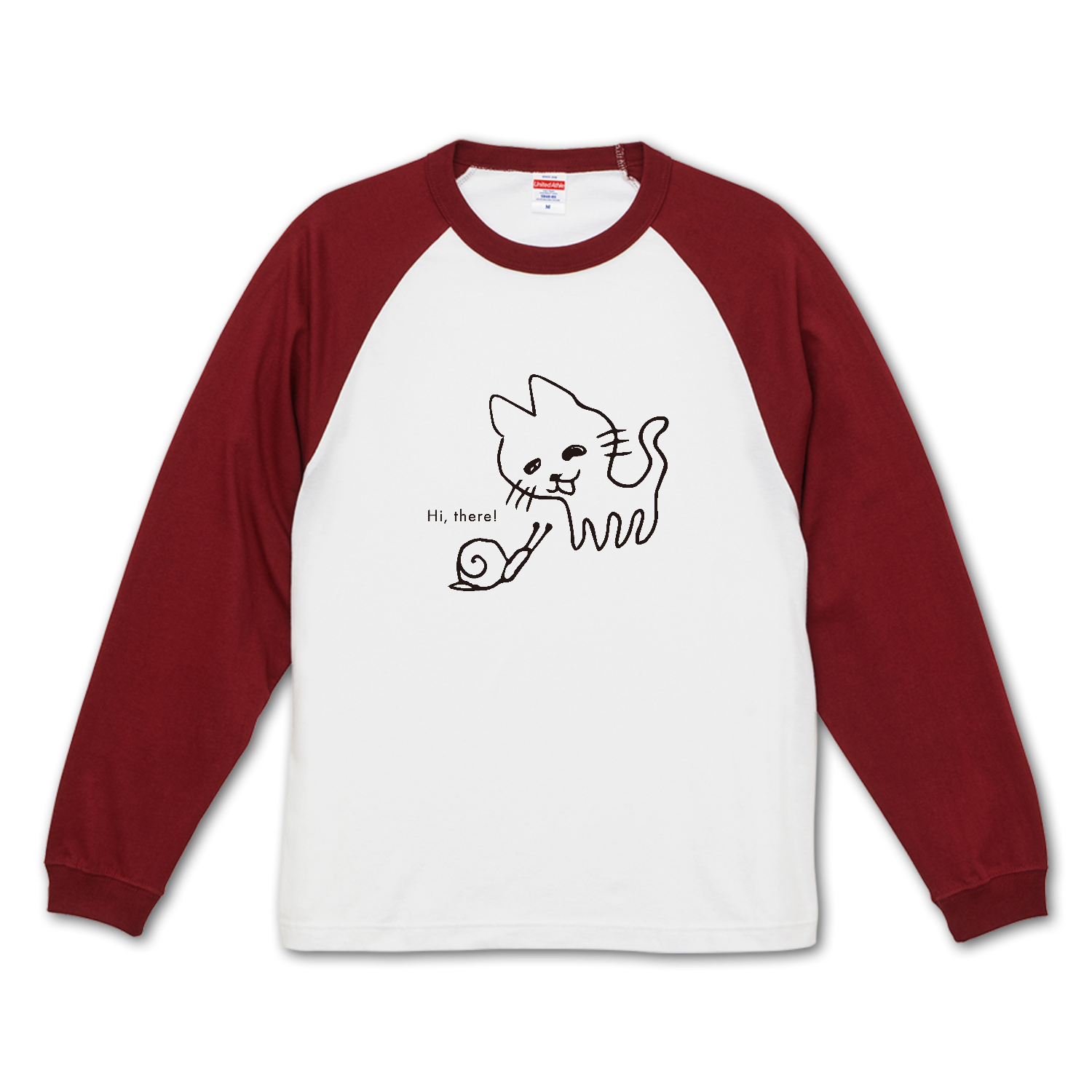 Hi, there! やあ! ラグランロングスリーブTシャツ（1.6インチリブ）