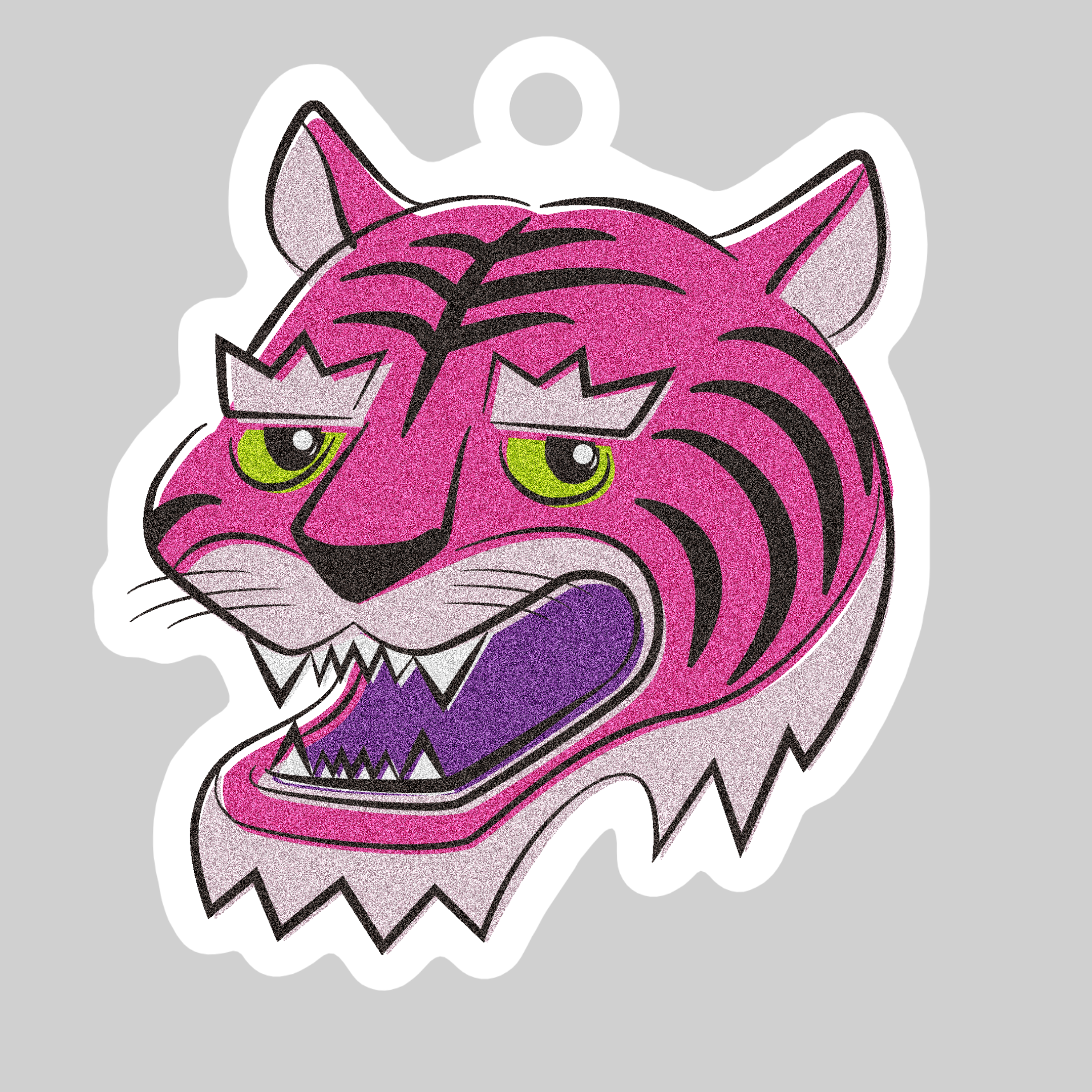 Pink Tiger  ダイカットアクリルキーホルダー(6×6cm)