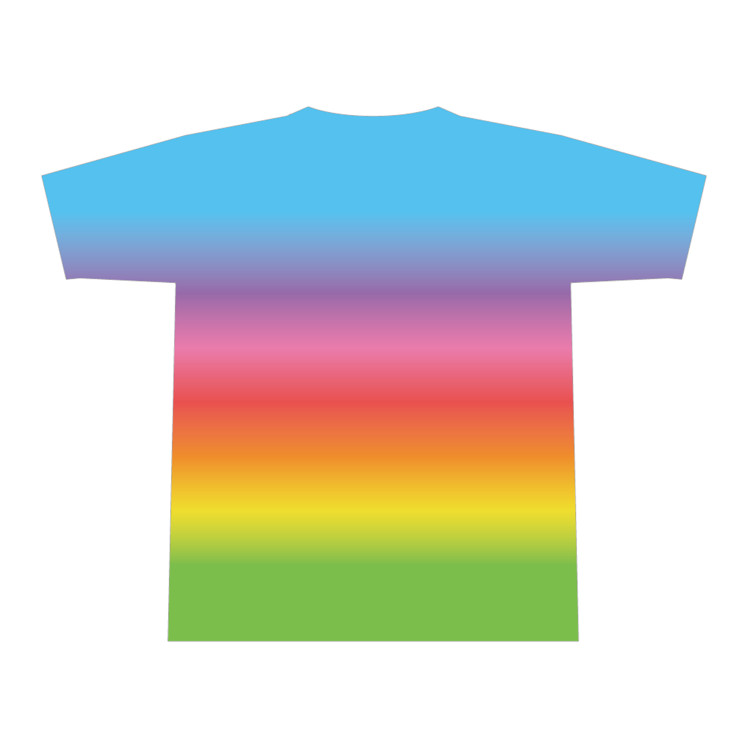 グラデーション　虹全面インクジェットTシャツ(XL)2