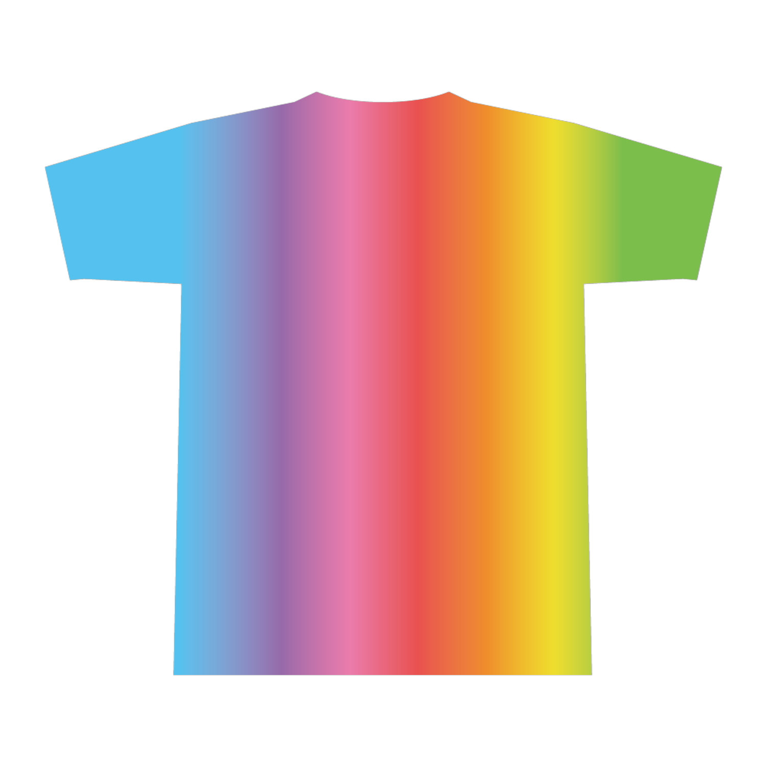 グラデーション　虹 全面インクジェットTシャツ(M)