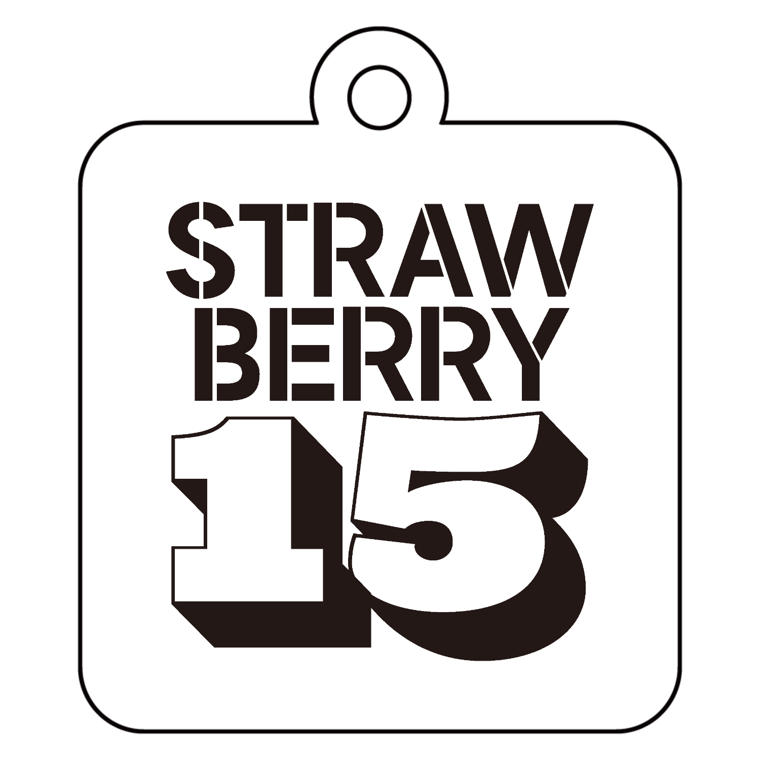 STRAWBERRY 15・イチゴ大好き アクリルキーホルダー　四角型 (4cm)