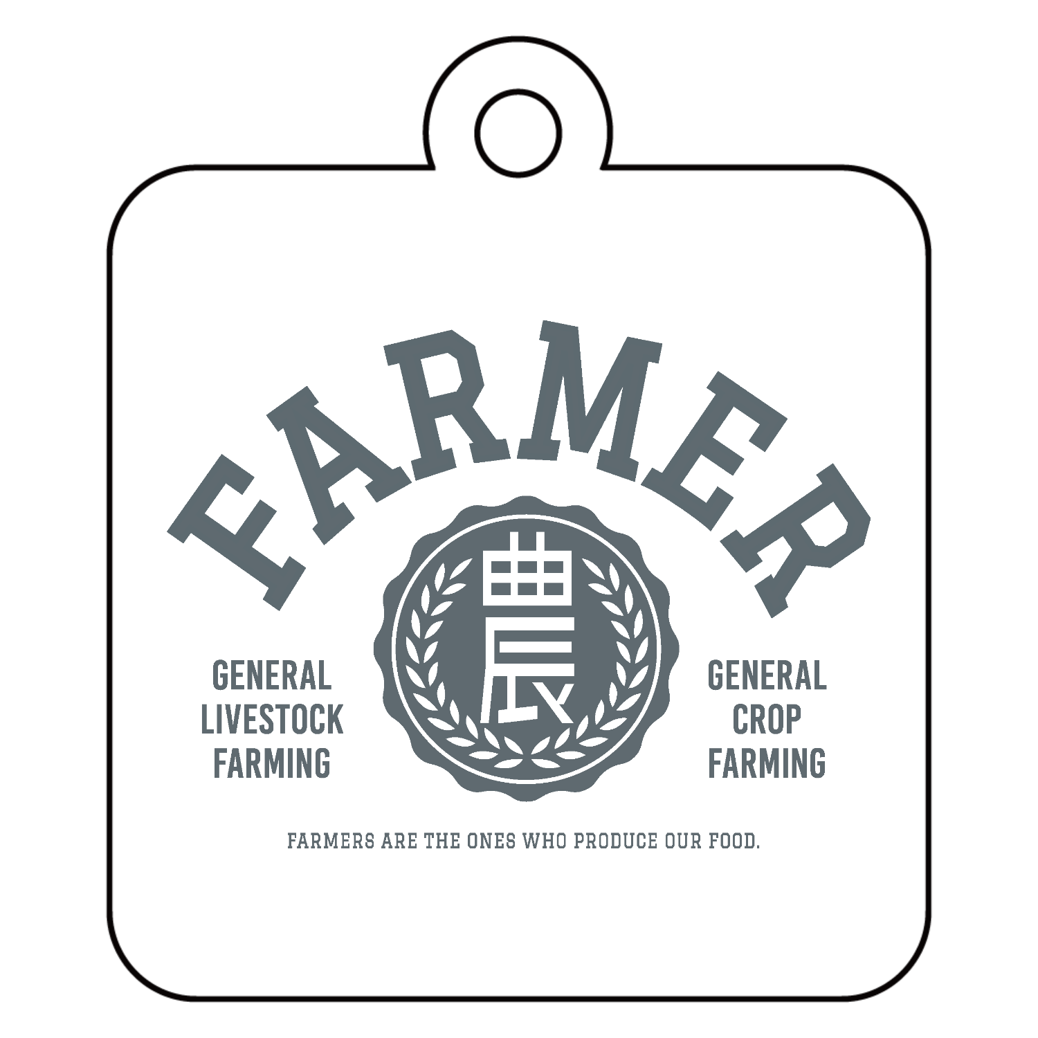 FARMER・農家 01 アクリルキーホルダー　四角型 (4cm)