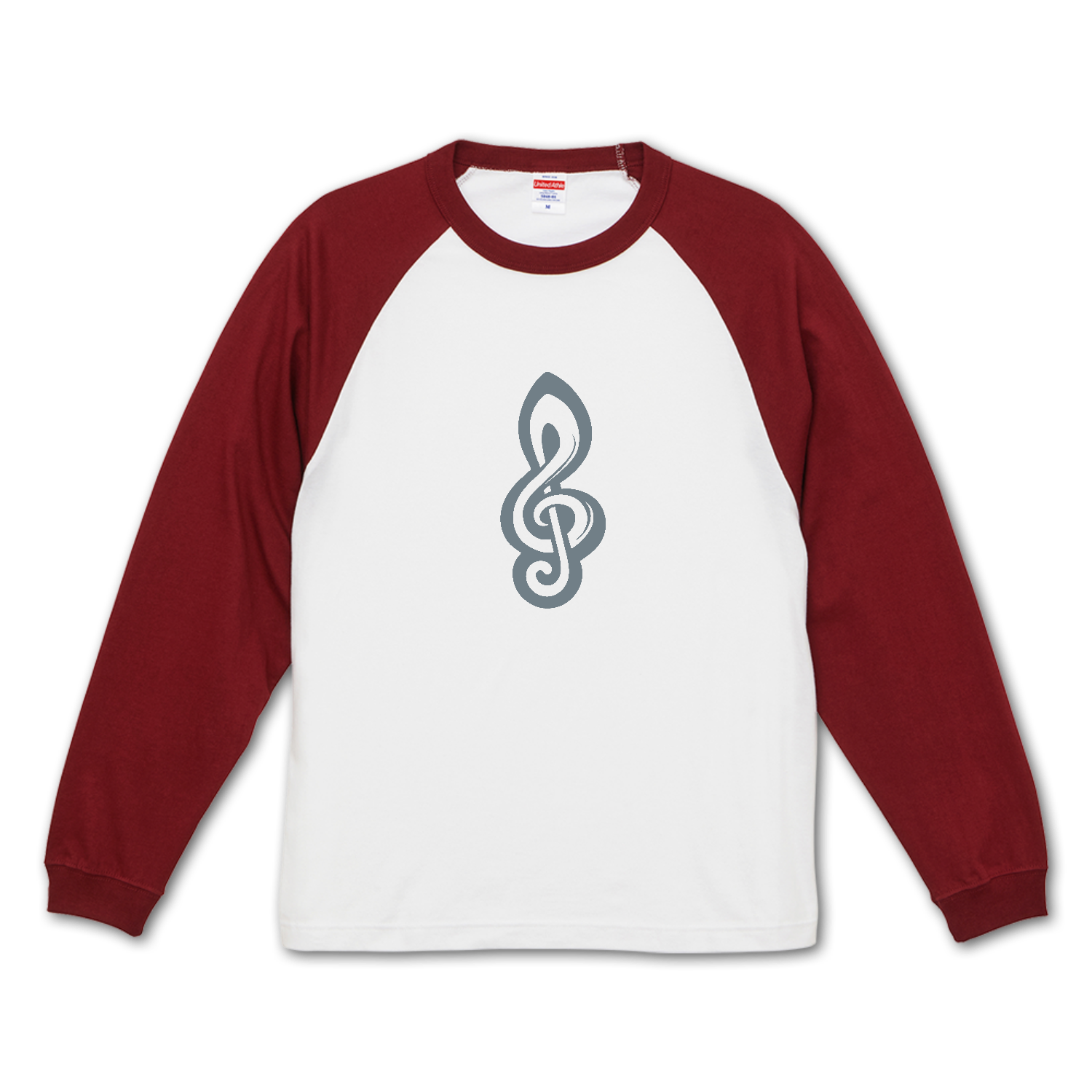 MUSIC・G clef ト音記号 1 ラグランロングスリーブTシャツ（1.6インチリブ）