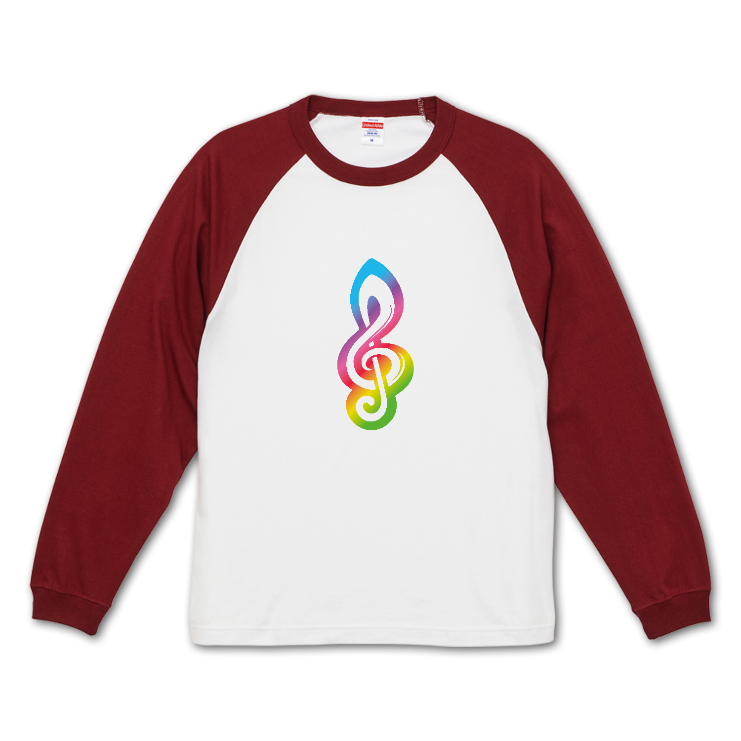 MUSIC・G clef ト音記号 2 ラグランロングスリーブTシャツ（1.6インチリブ）