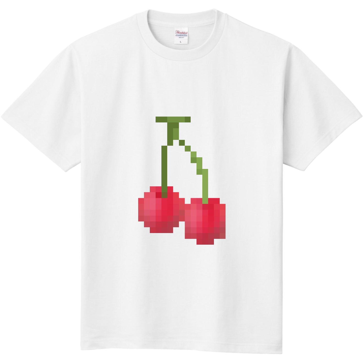 チェリーのピクセルアートイラスト 定番Ｔシャツ