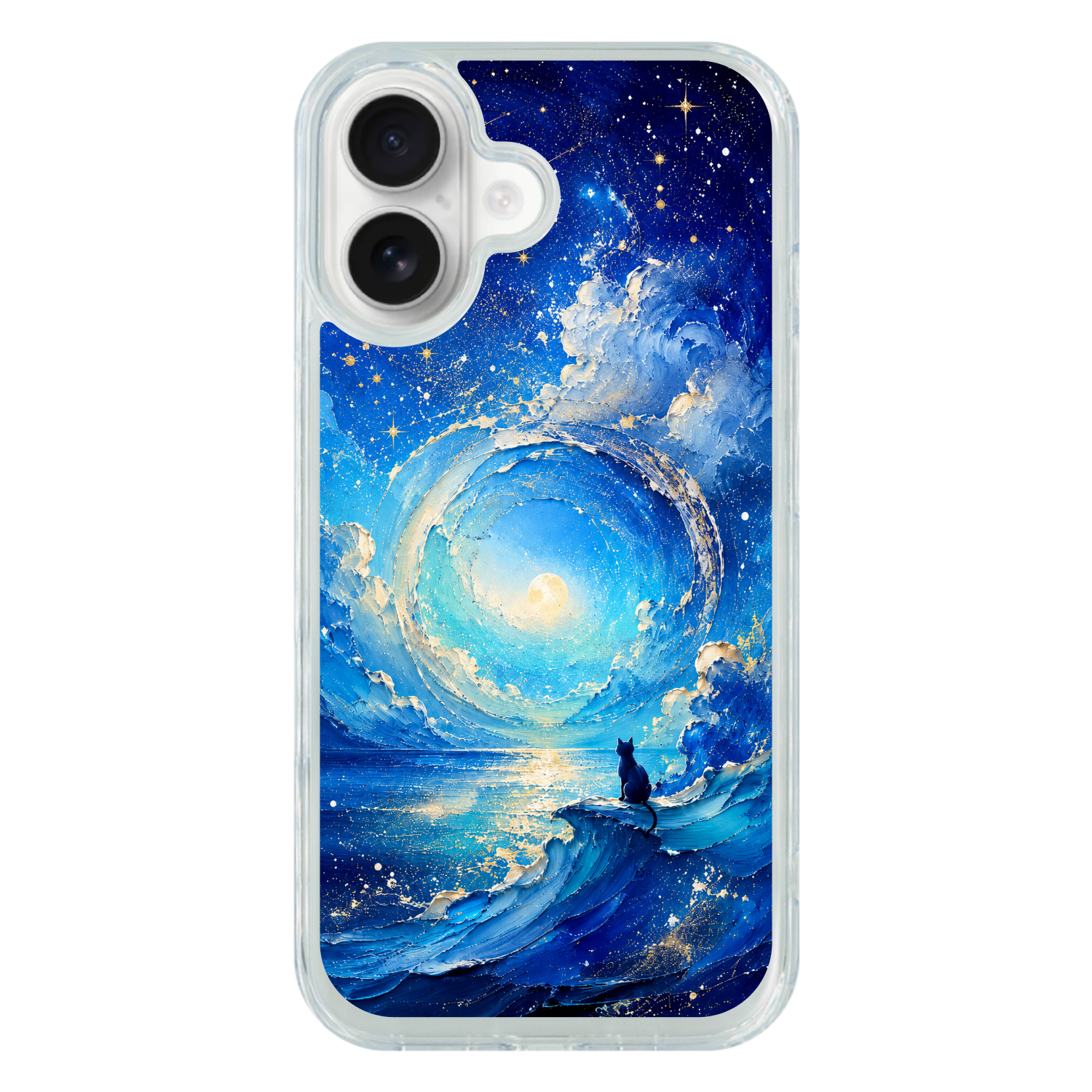 iPhone 16 ケース(MagSafe対応) |月夜の青い海（Moonlit Blue Ocean