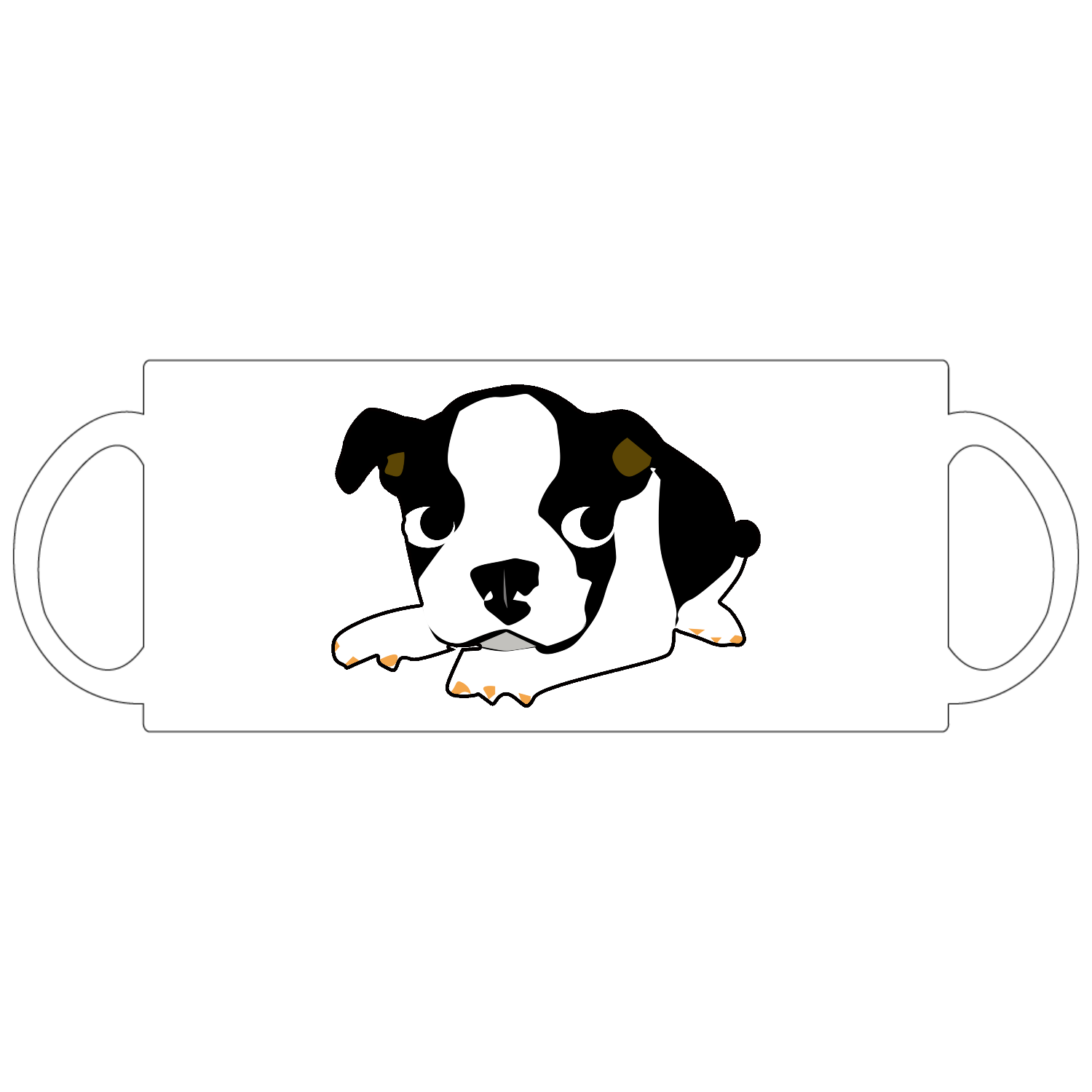 手書きのフレンチブルドッグの絵定番マグカップ1