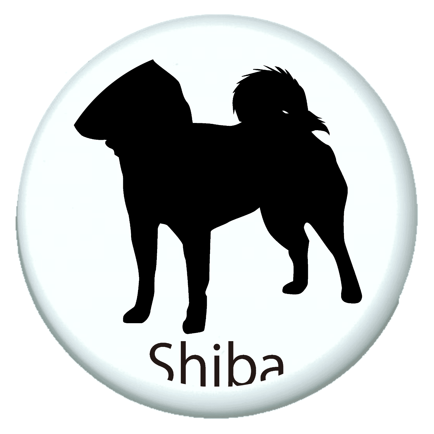 シンプル柴犬シルエット プチ缶ソフト