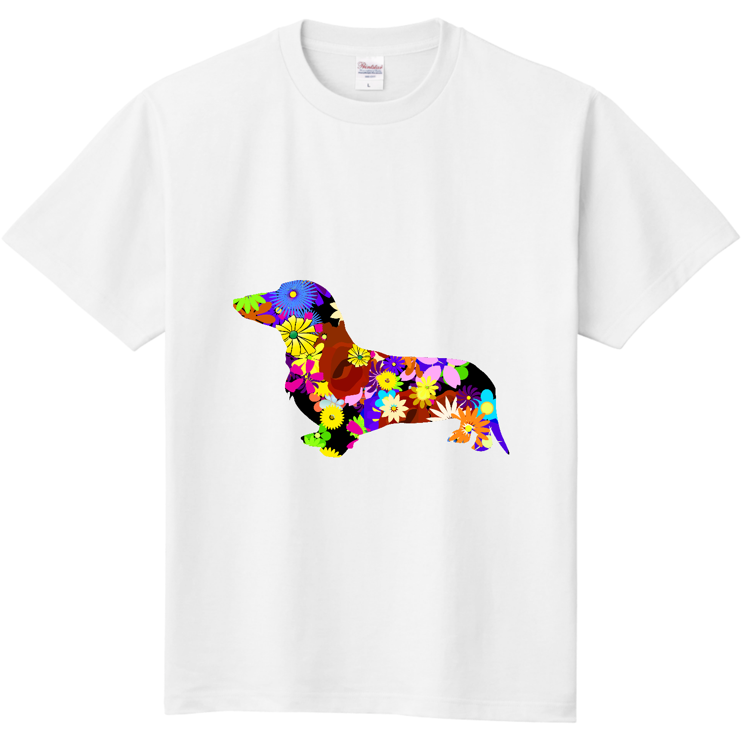 花柄ダックスフンドマーク 定番Ｔシャツ