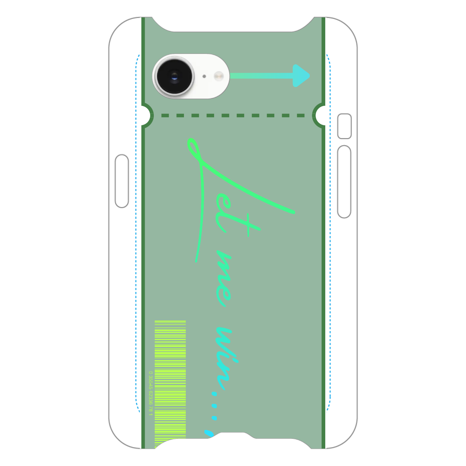 チケット当選おまじないケース 緑×水色iPhone16e/17eの商品購入ページ
