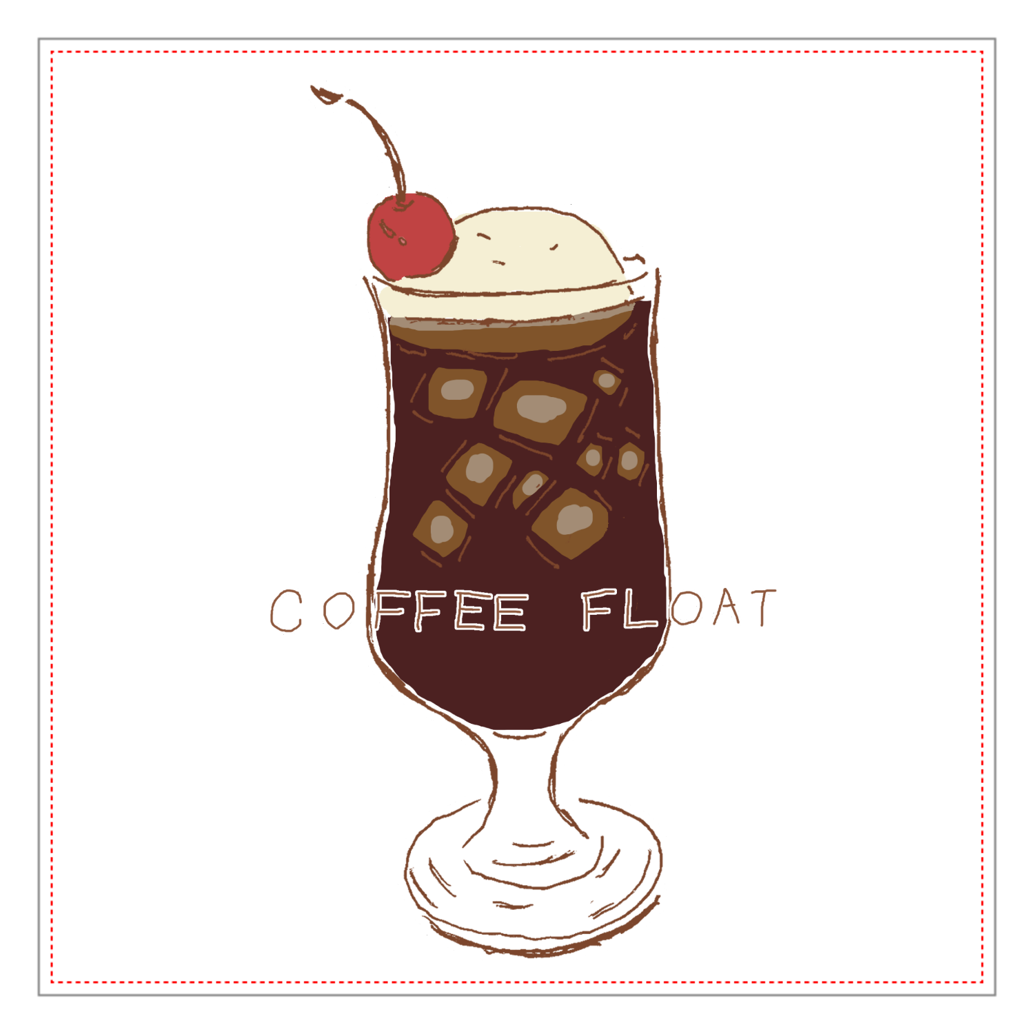 レトロ喫茶デザイン「コーヒーフロート」 パネル｜おもしろTシャツ