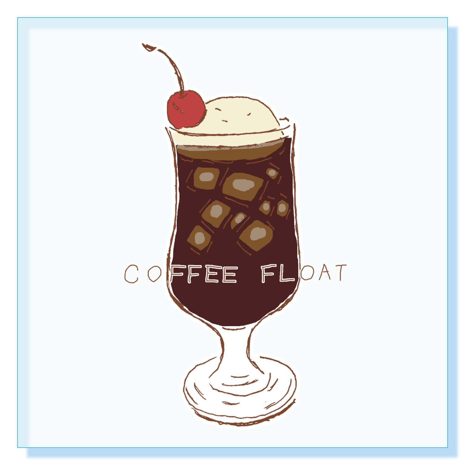 レトロ喫茶デザイン「コーヒーフロート」 パネル｜おもしろTシャツ
