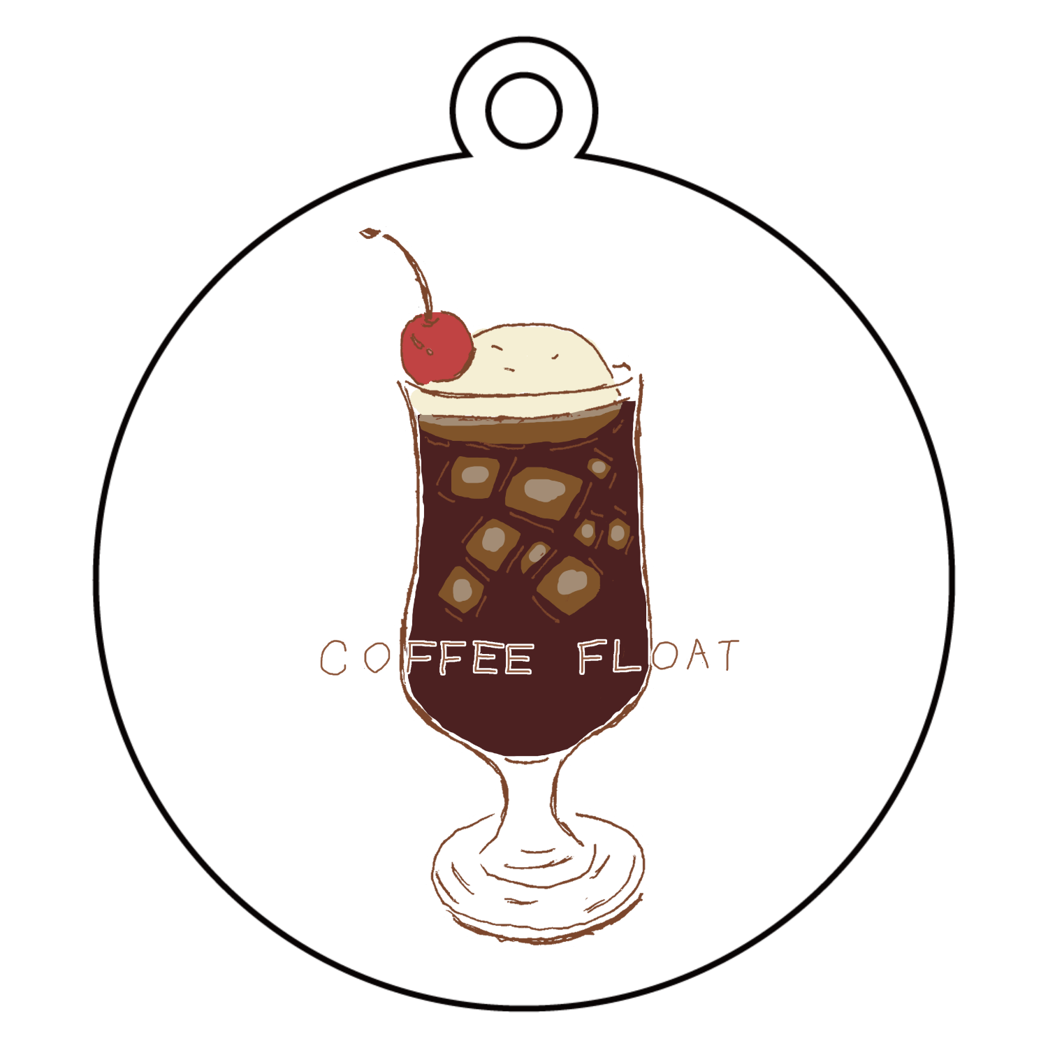 レトロ喫茶デザイン「コーヒーフロート」 パネル｜おもしろTシャツ