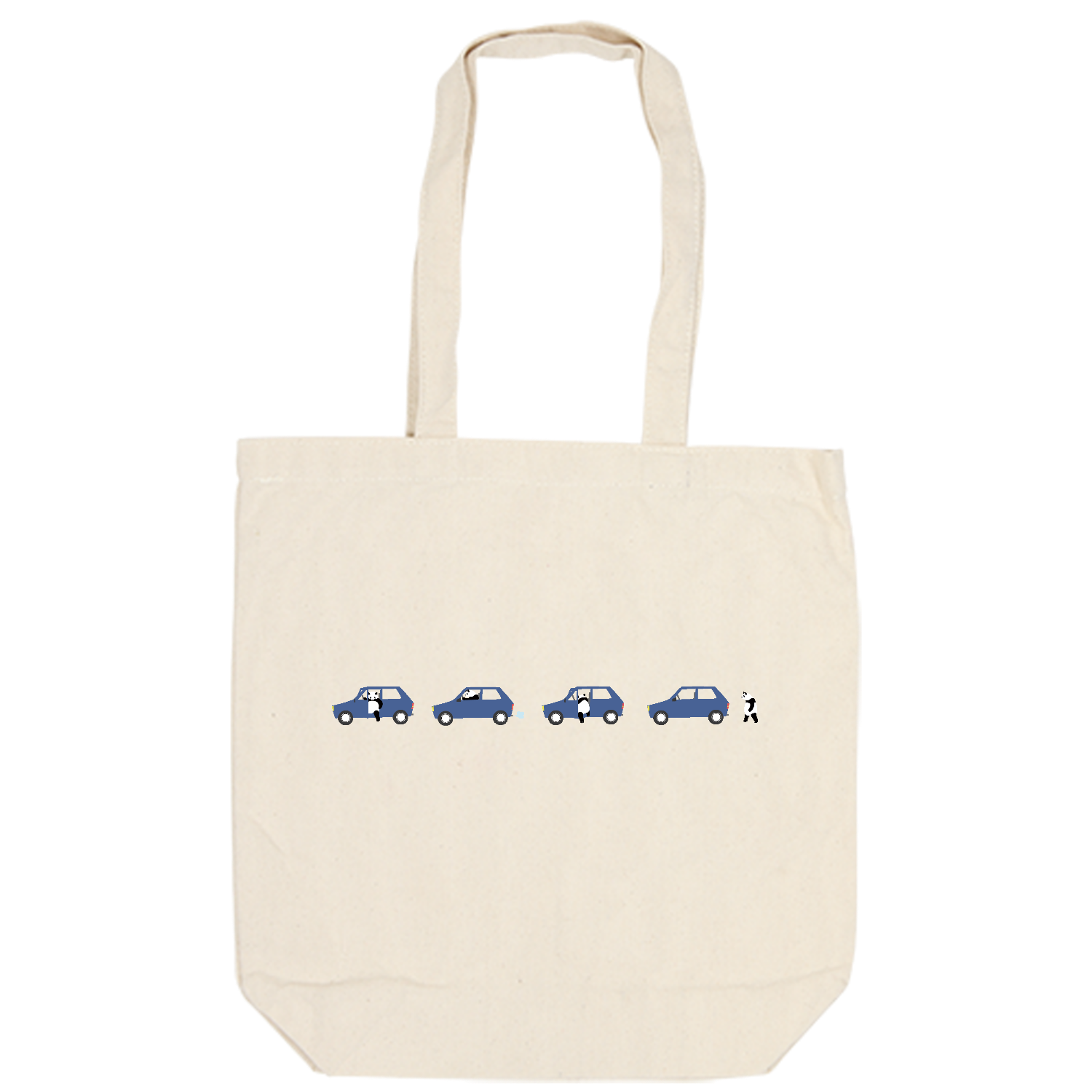 イキカエリ青キャンバスデイリートート（M）【白プリント有】の商品 