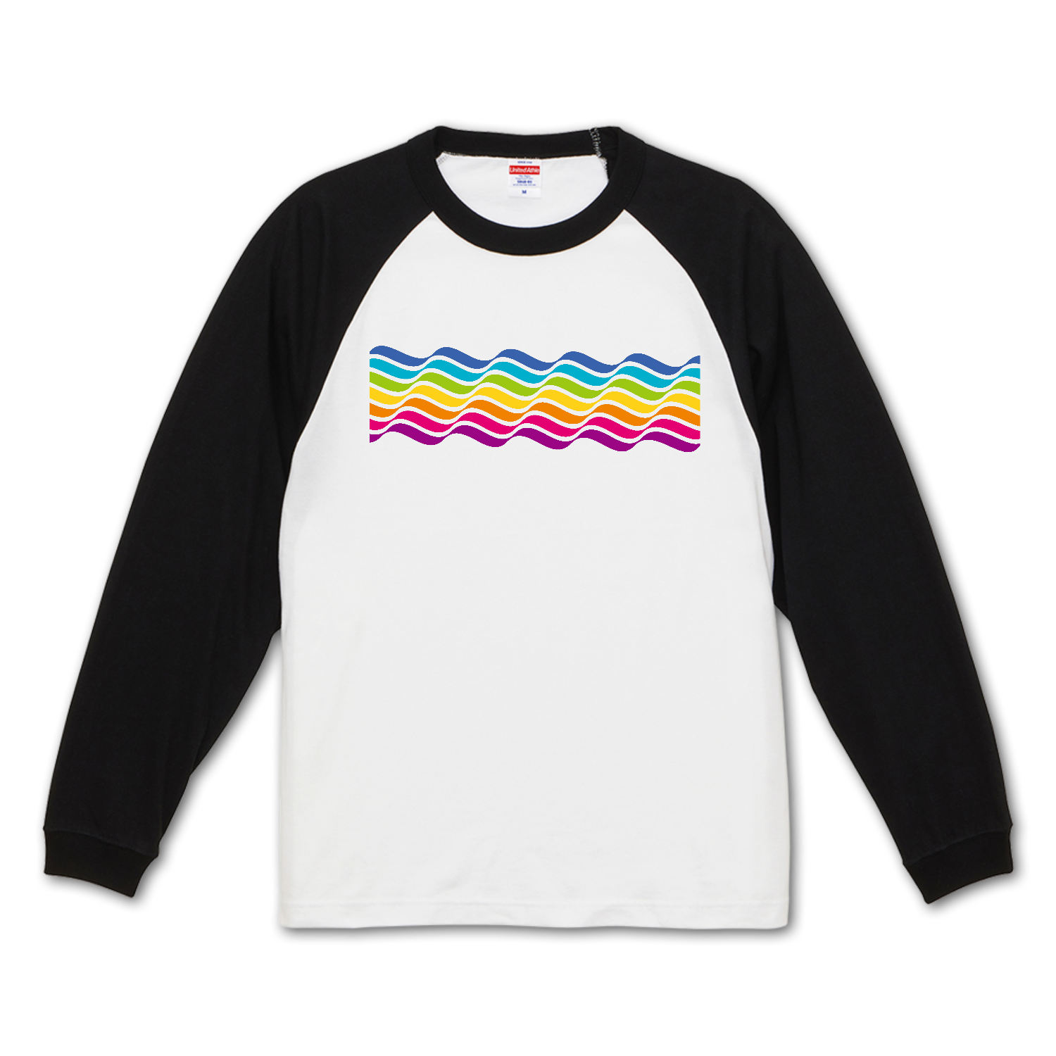 Rainbow wave・虹波  1 ラグランロングスリーブTシャツ（1.6インチリブ）