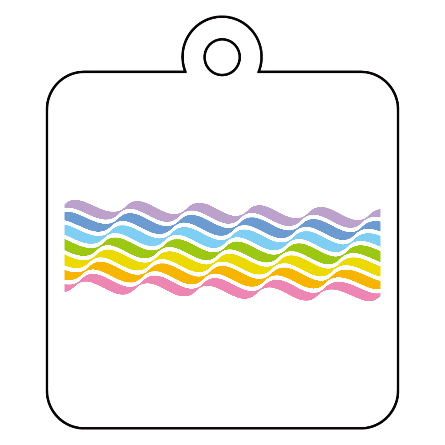  Rainbow wave・虹波 2 アクリルキーホルダー　四角型 (4cm)