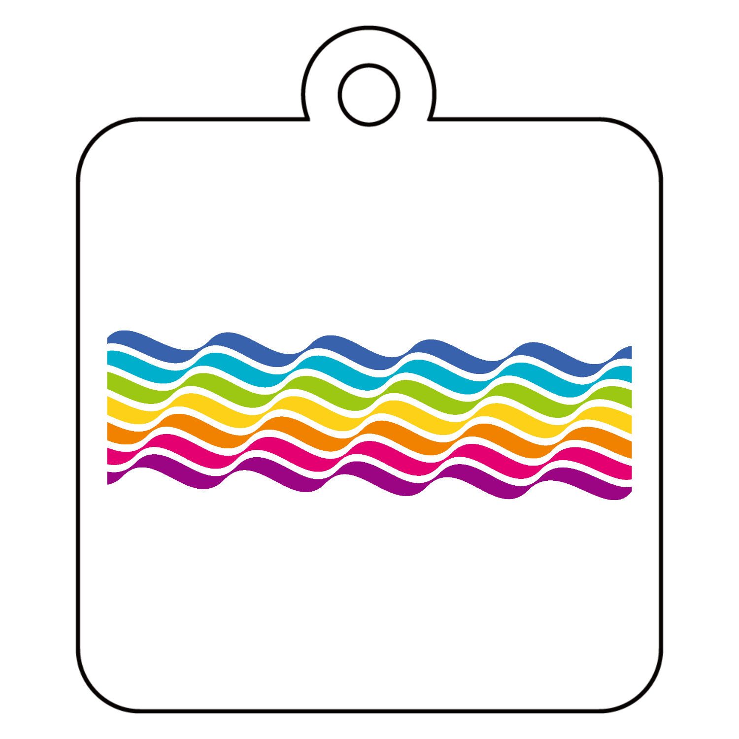 Rainbow wave・虹波  1 アクリルキーホルダー　四角型 (4cm)