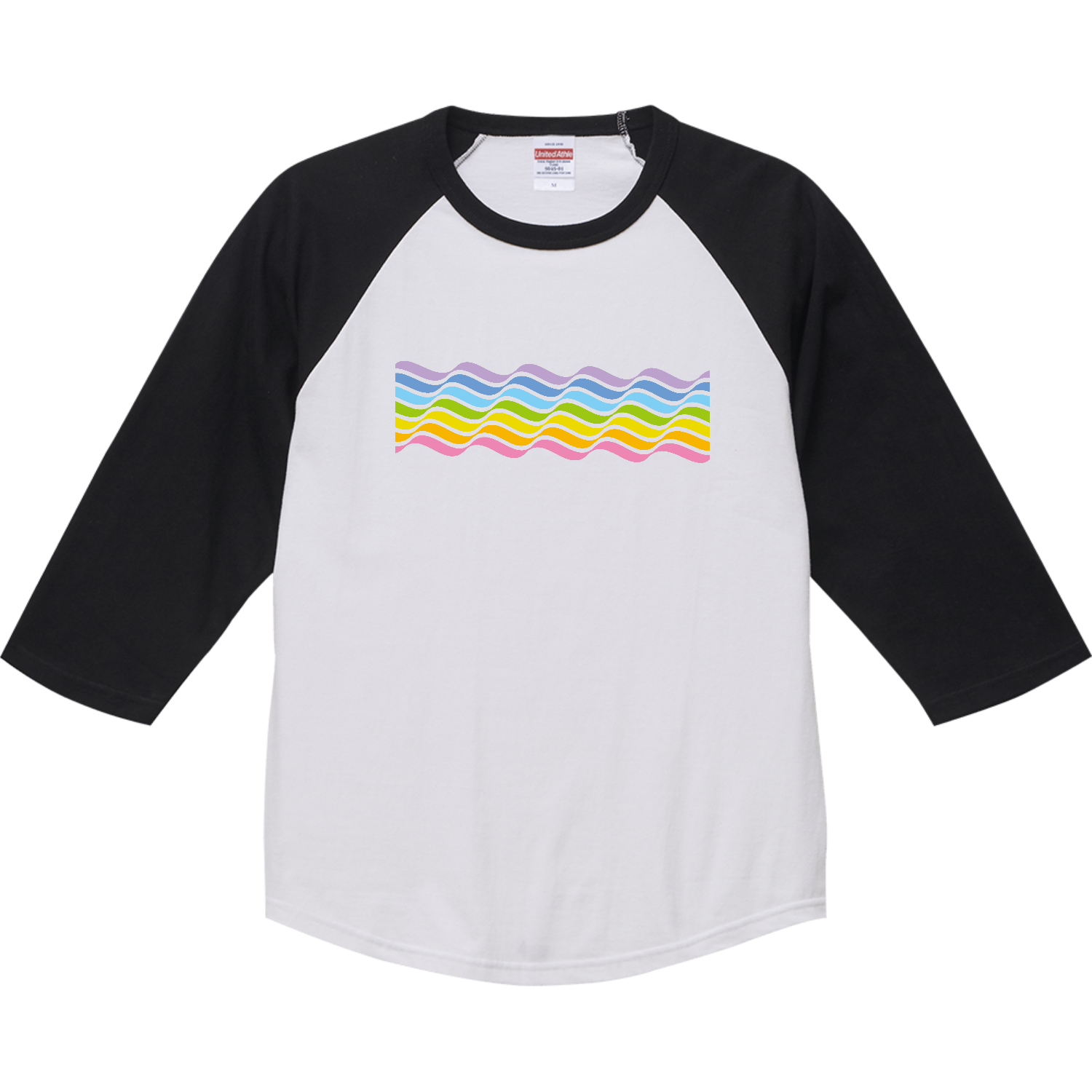  Rainbow wave・虹波 2 ラグランTシャツ（七分袖）