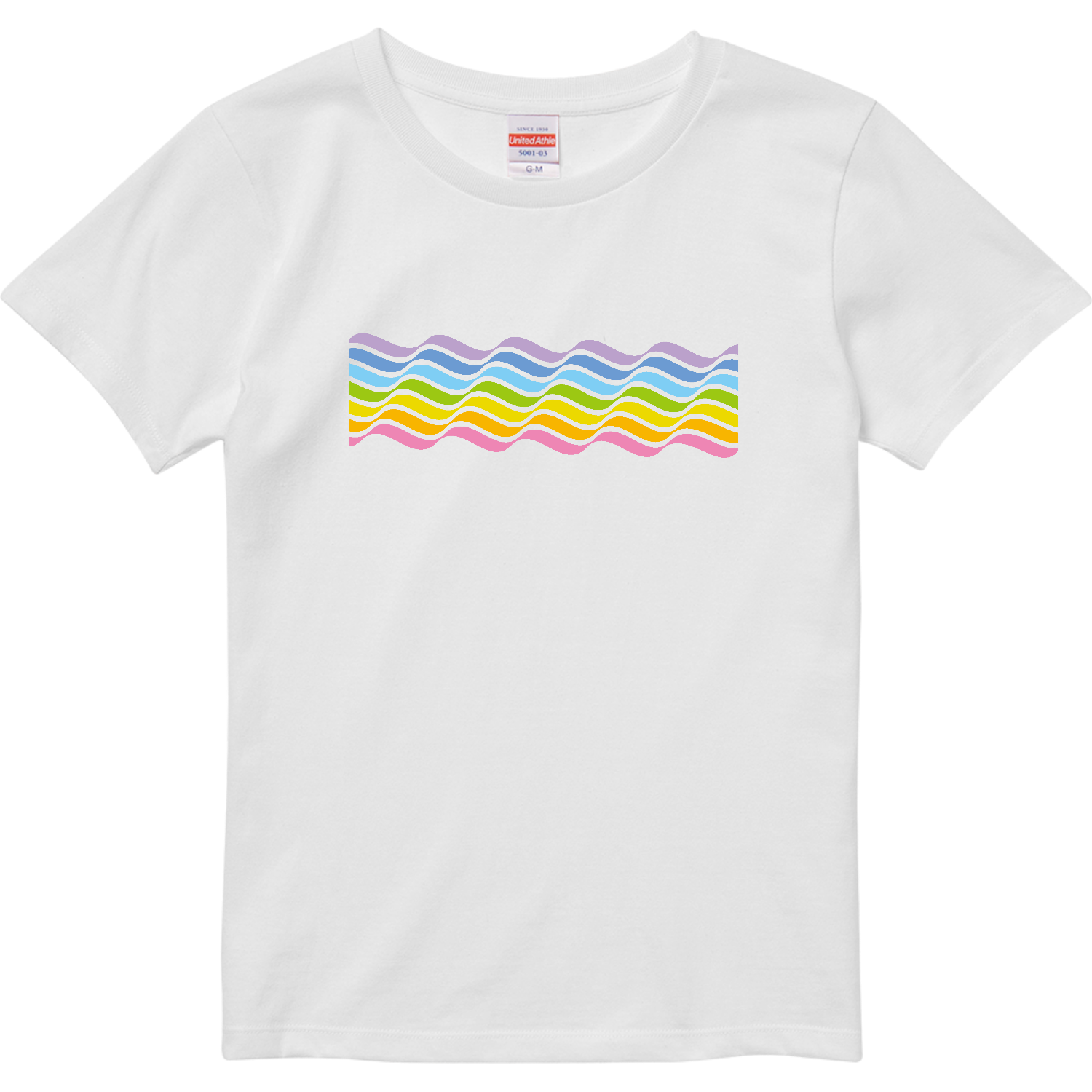  Rainbow wave・虹波 2 ハイクオリティーTシャツ（ガールズ）