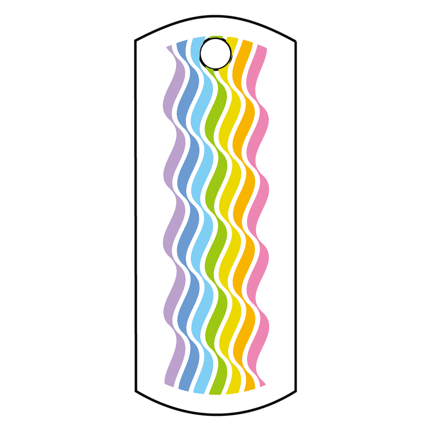  Rainbow wave・虹波 2 アクリルキーホルダー　タグ型 (4cm)