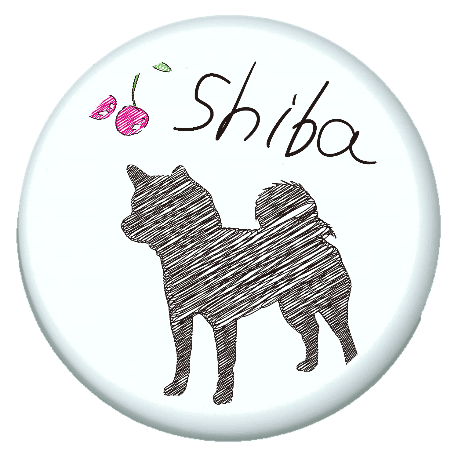 柴犬ラフ画アート プチ缶ソフト