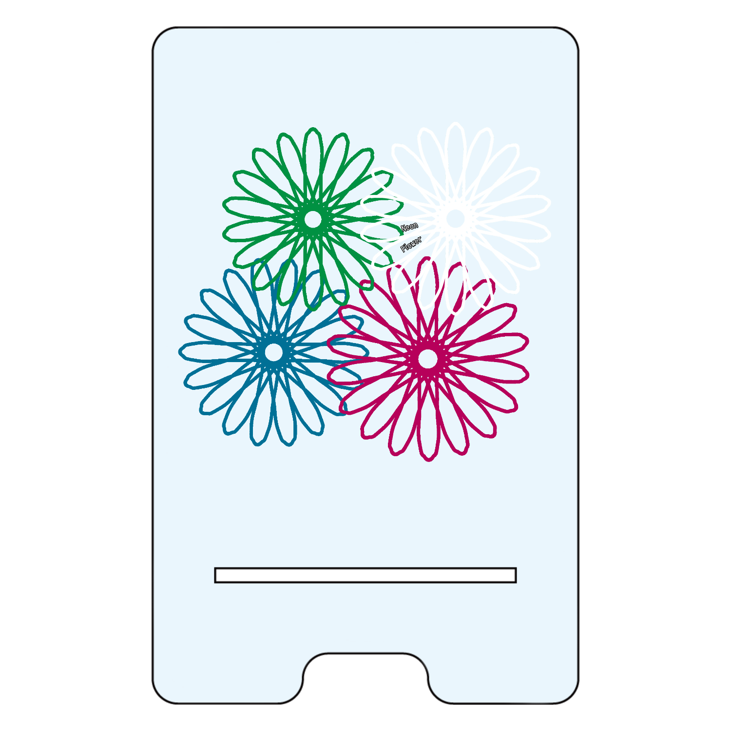 ネオンフラワーアクリル スマホスタンド1