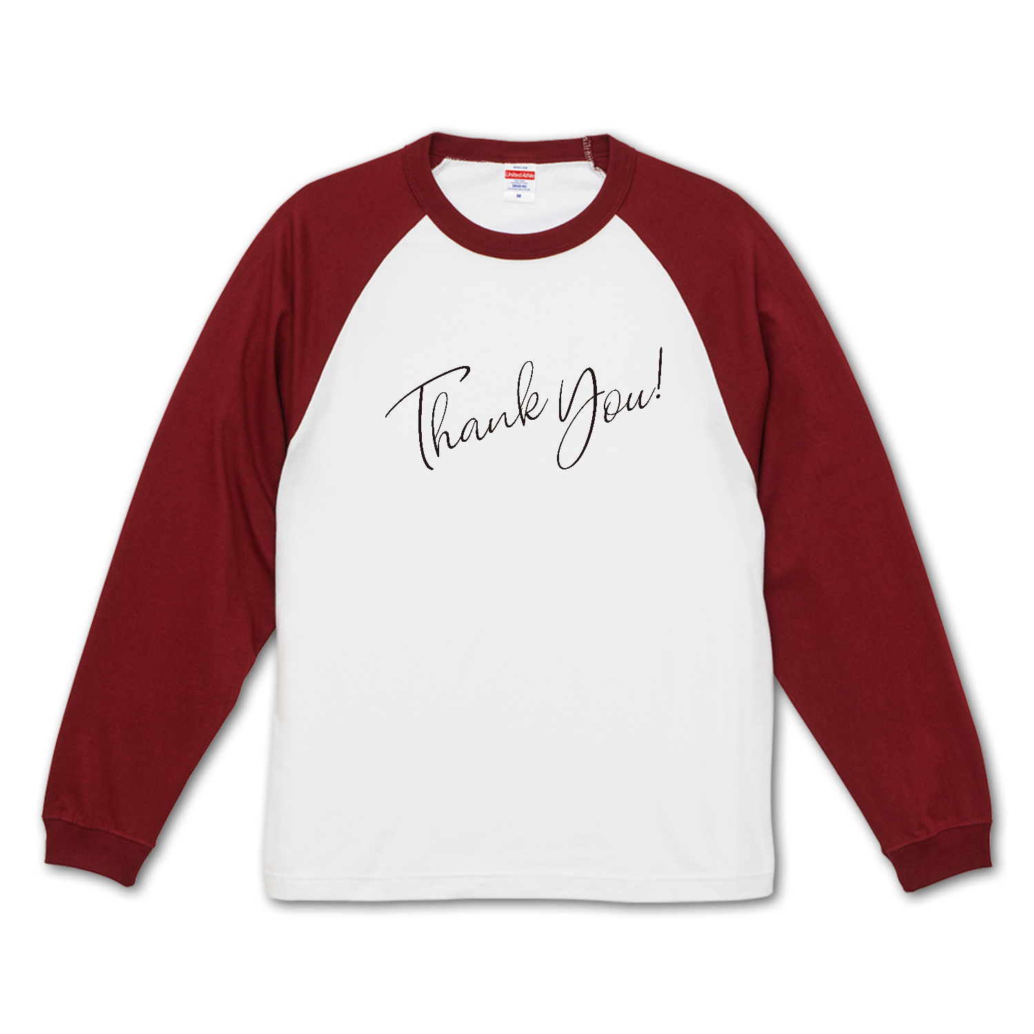 Thank You 感謝 1 ラグランロングスリーブTシャツ（1.6インチリブ）