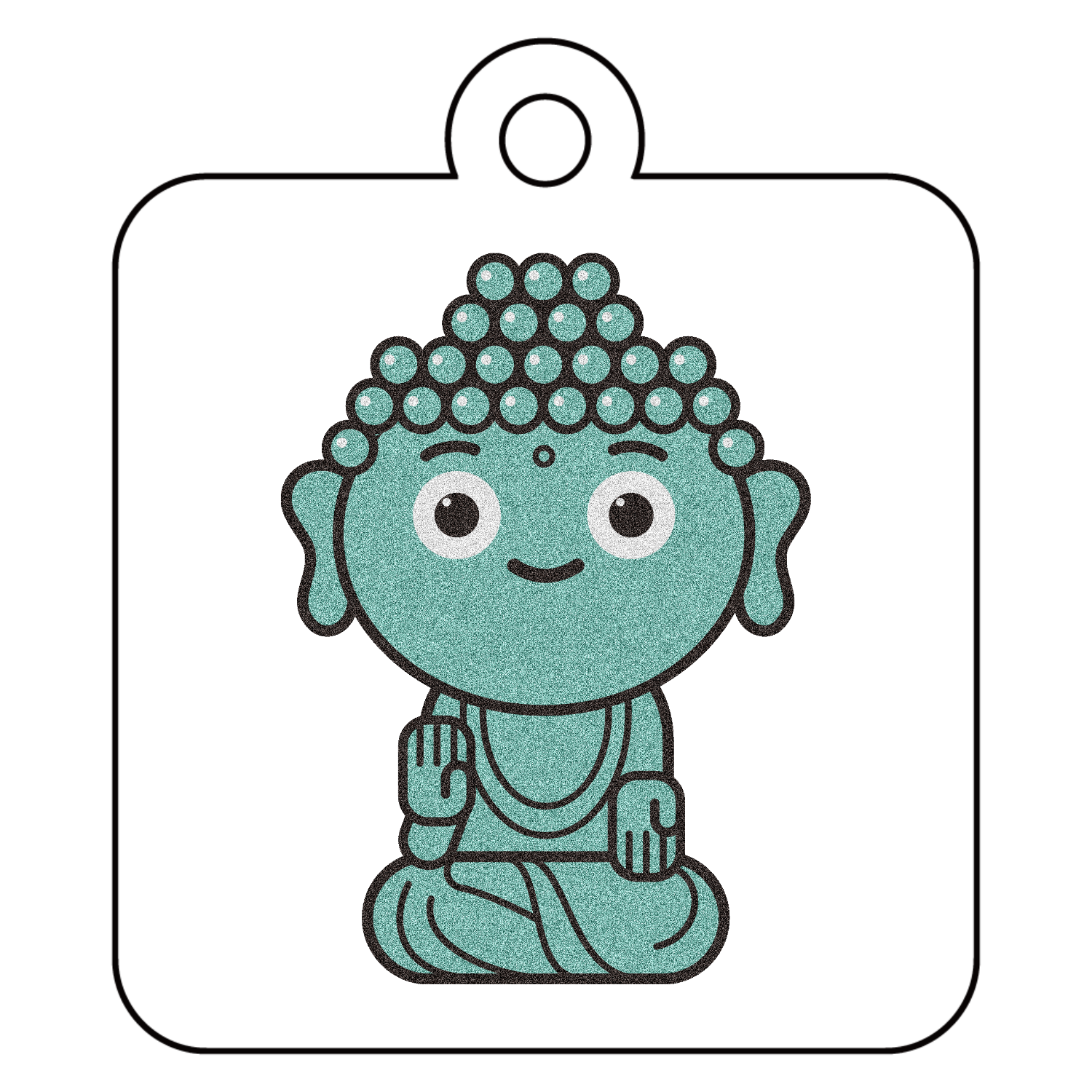仏像くん 1 アクリルキーホルダー　四角型 (4cm)