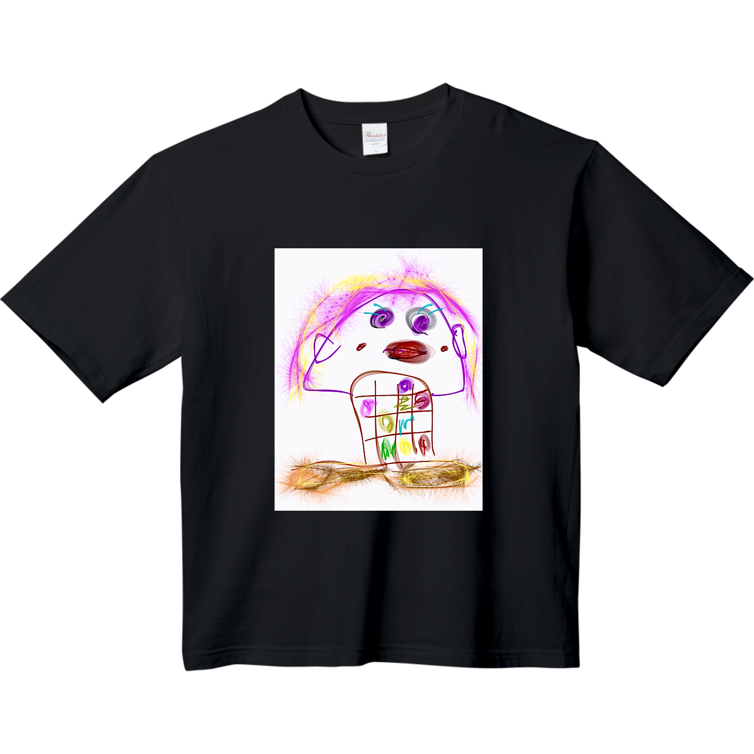 碁盤の目のような5番目の女ヘビーウェイト ビッグシルエットTシャツ1