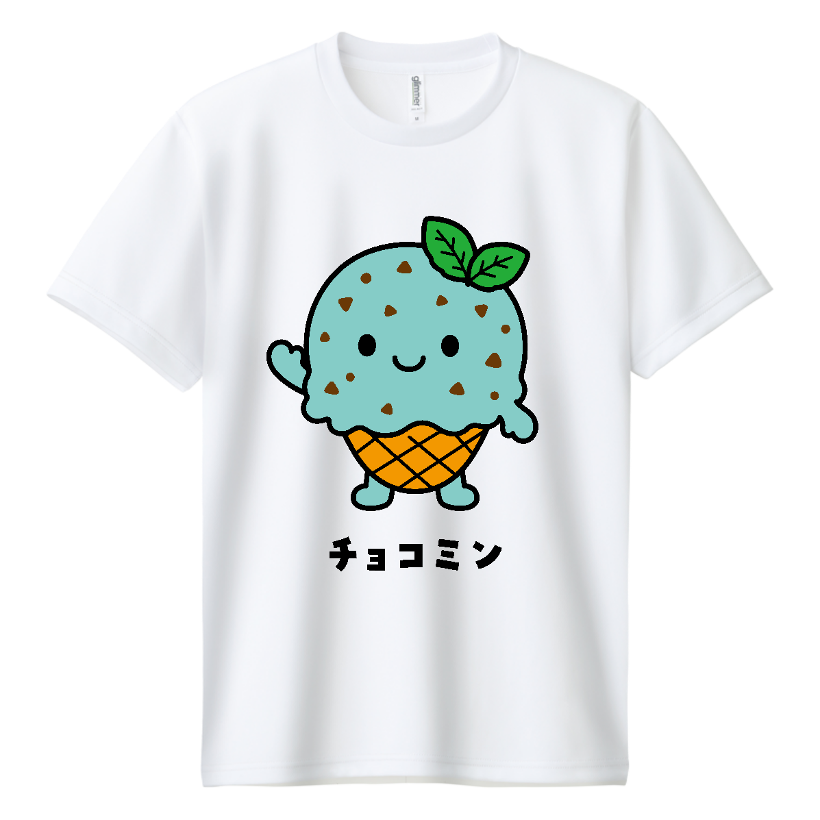 チョコミン【チョコミント・ゆるキャラ・チョコミン党】 ドライＴシャツ