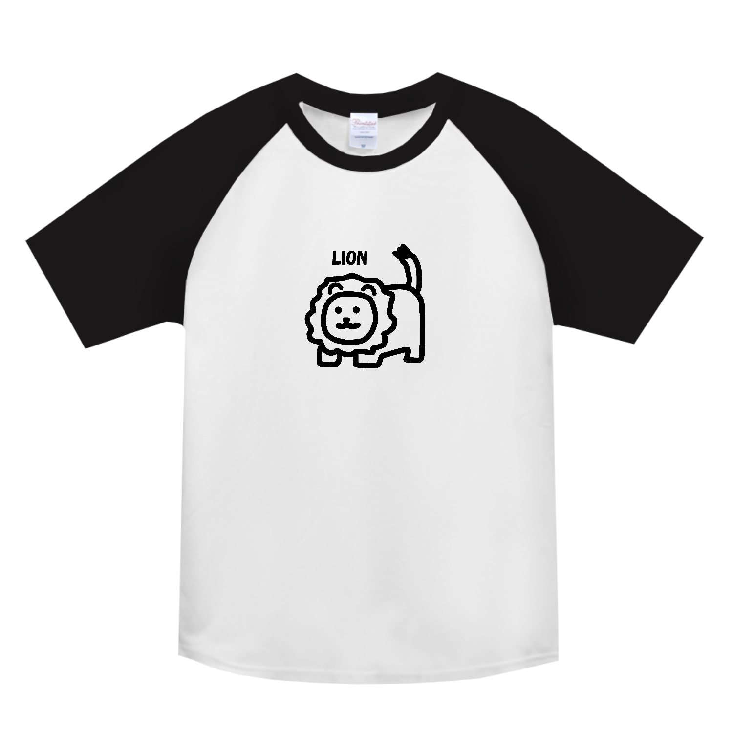 ライオン（黒） ヘビーウェイトラグランＴシャツ