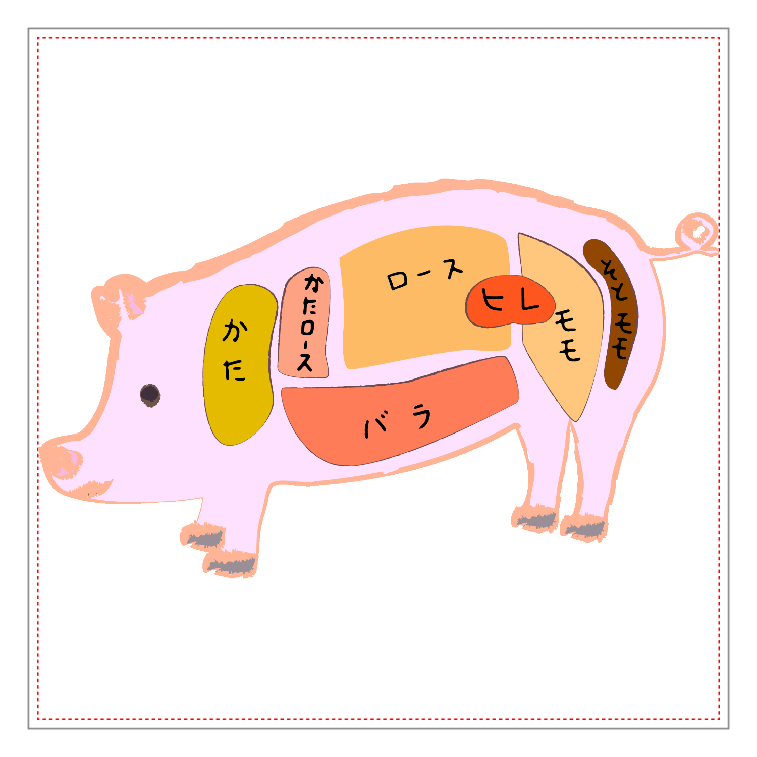 豚の部位の解説 パネル｜チコデザ - オリラボマーケット