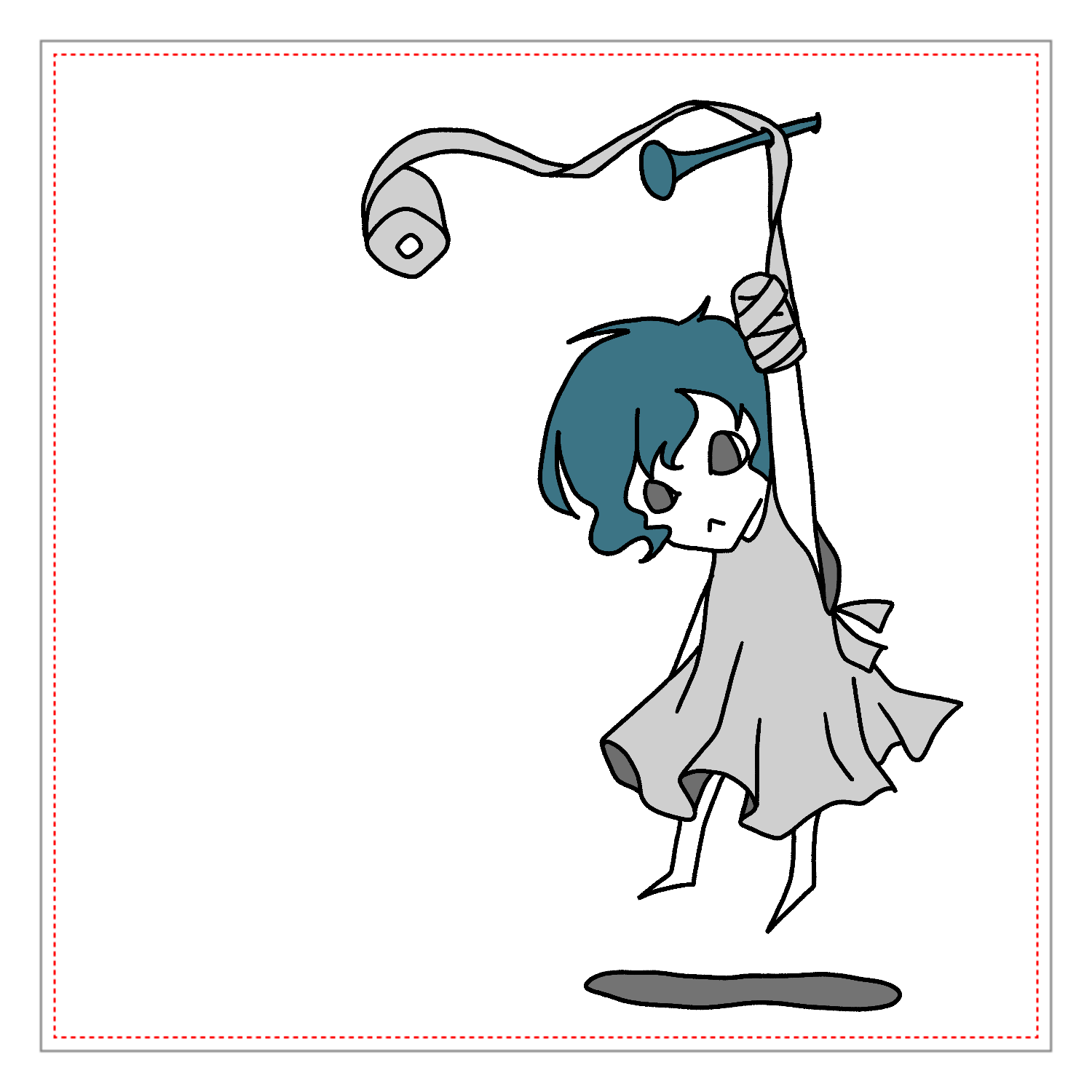吊られた人アクリルブロック1