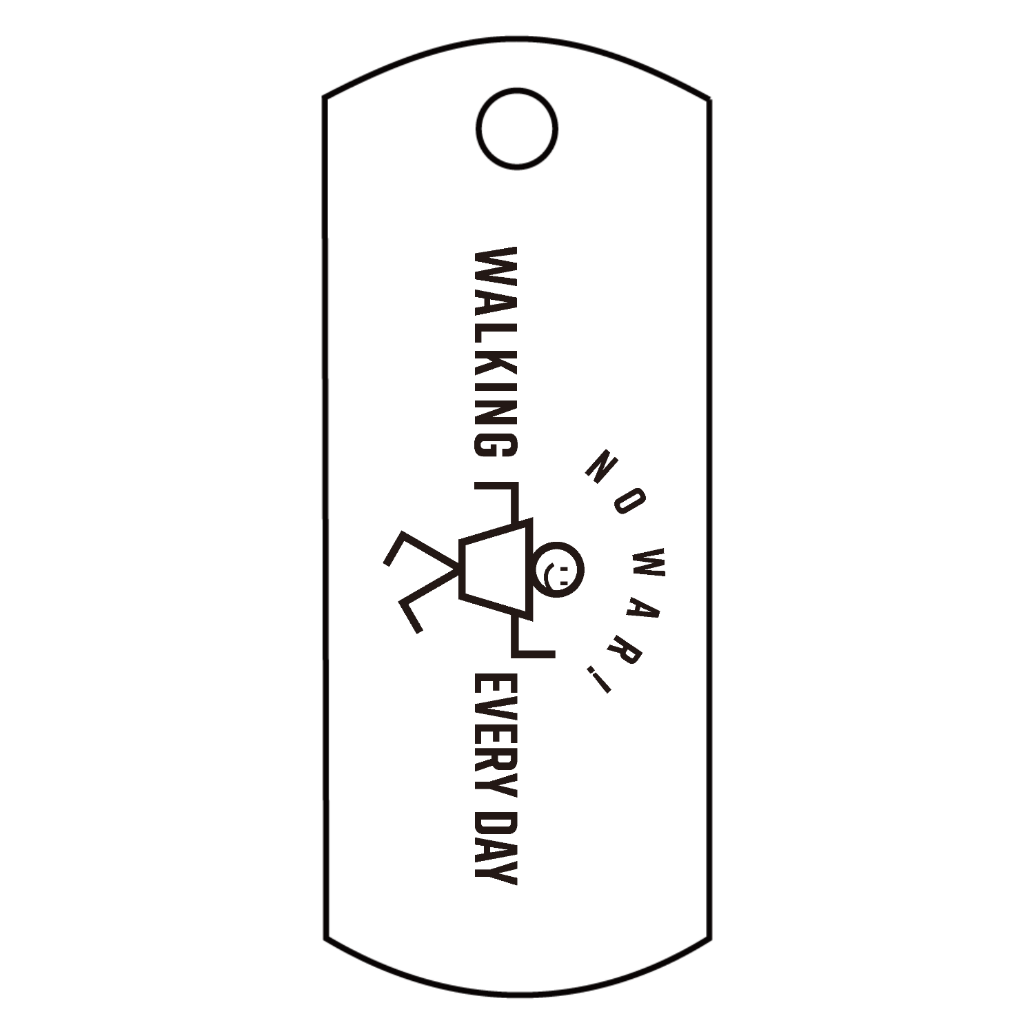 Walking every day・毎日ウォーキング 05  NO WAR! アクリルキーホルダー　タグ型 (4cm)