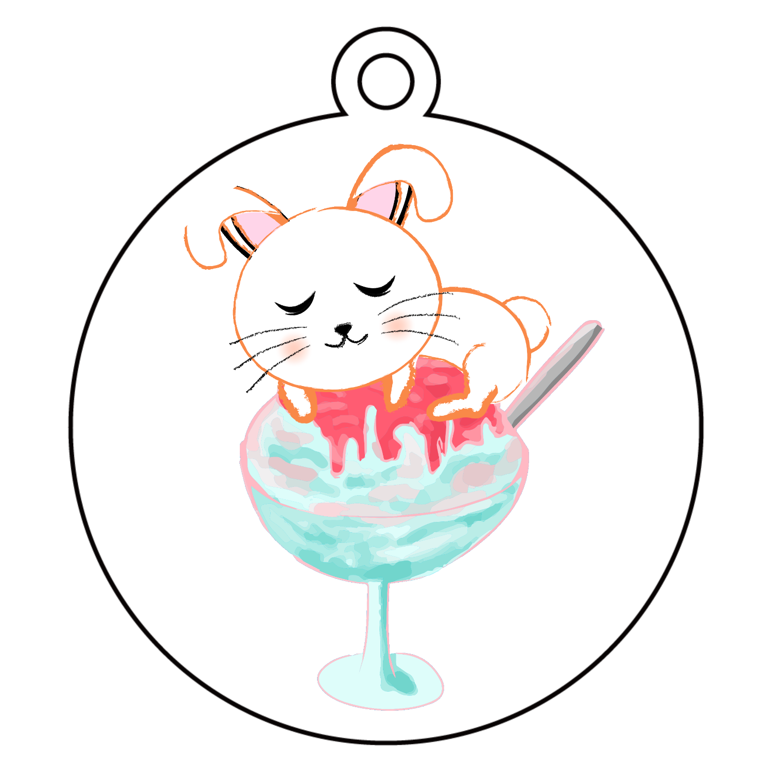 うさぎちゃんのかき氷 パネル｜チコデザ - オリラボマーケット