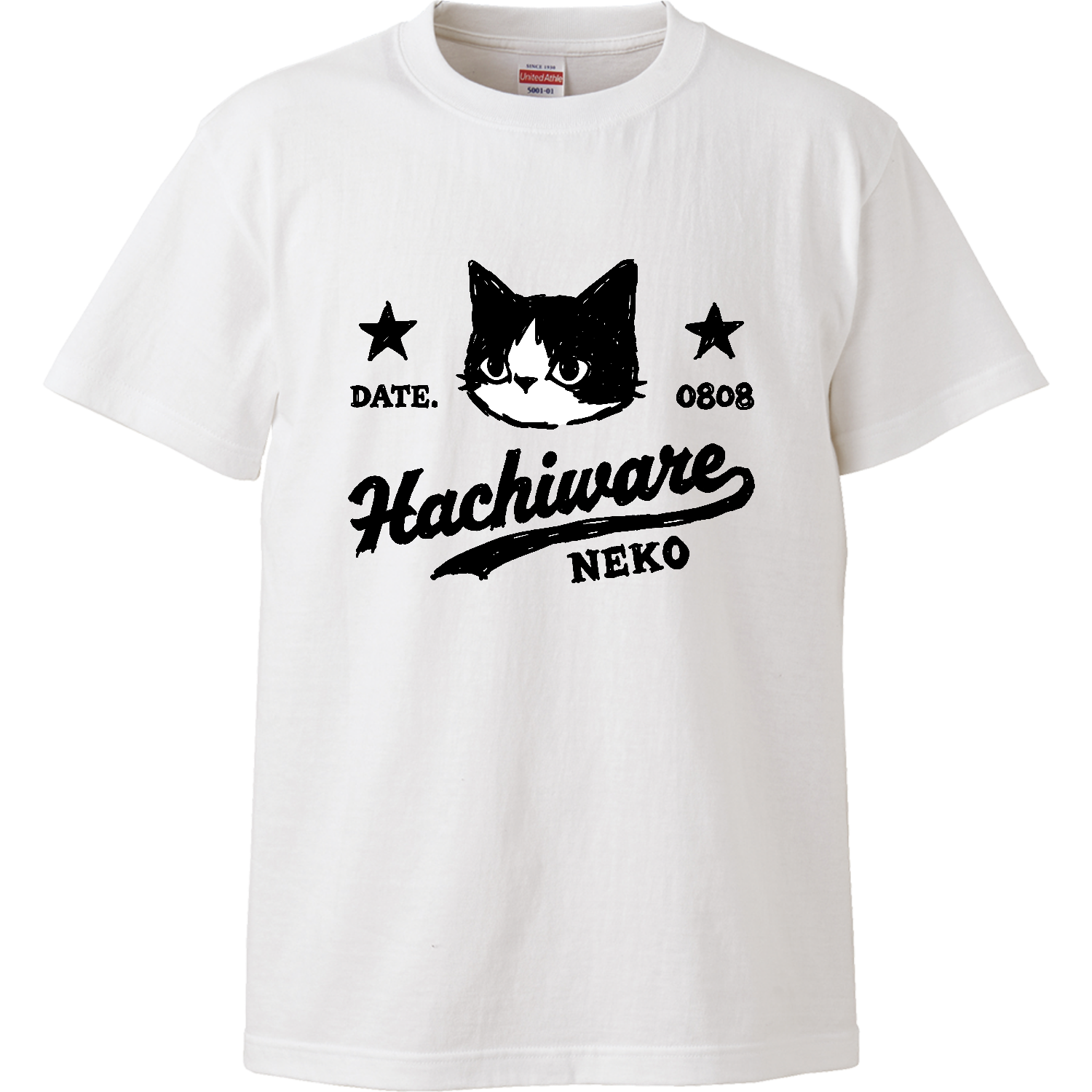 ハチワレ猫くん アメカジ BK Tシャツ｜Qroovy（クルービー） - オリ