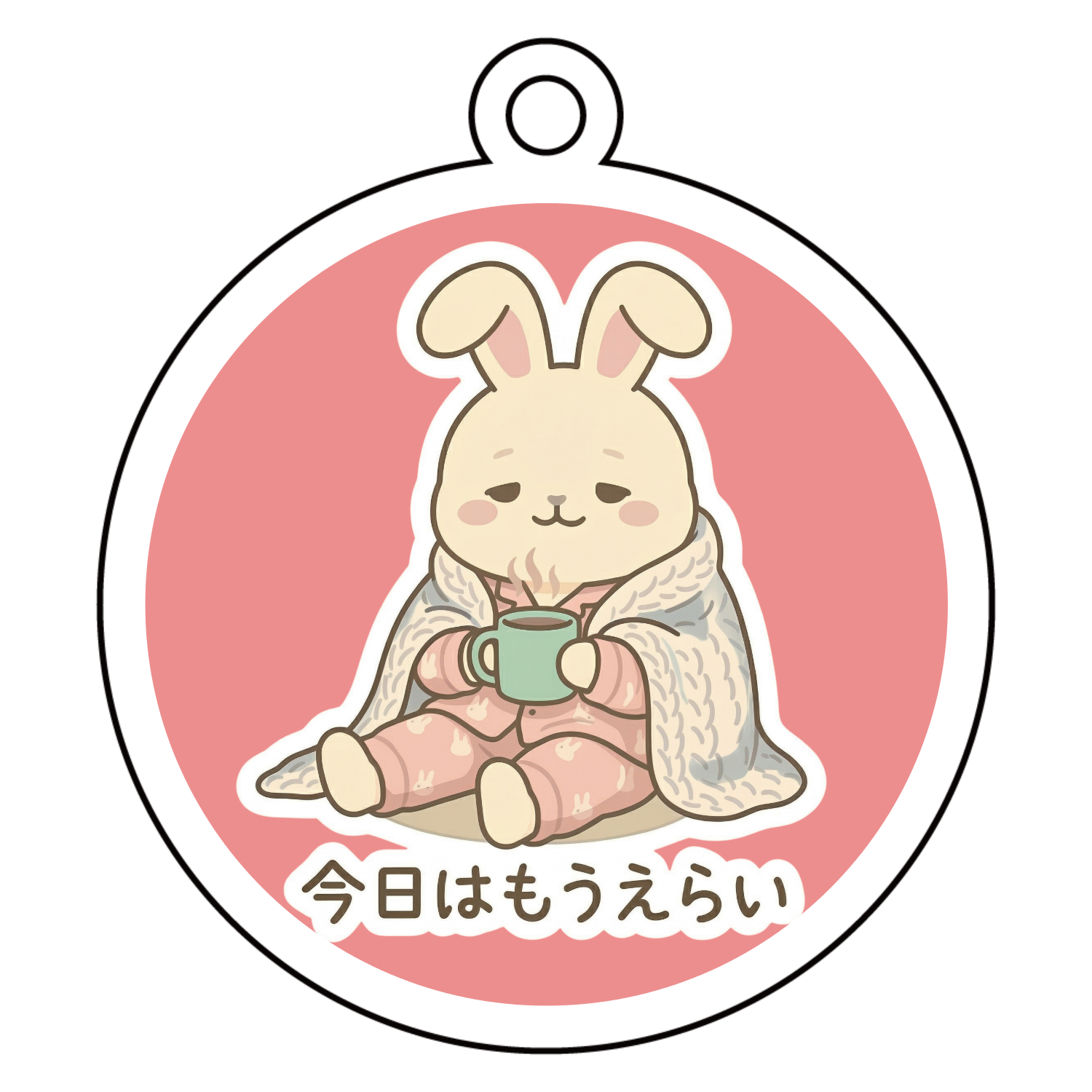 2017　キーホルダー　アクリルキーホルダー　うさぎ　憂城　十二大戦　卯　兎 今日はもうえらい｜がんばった日の自己肯定うさぎアクリルキーホルダー