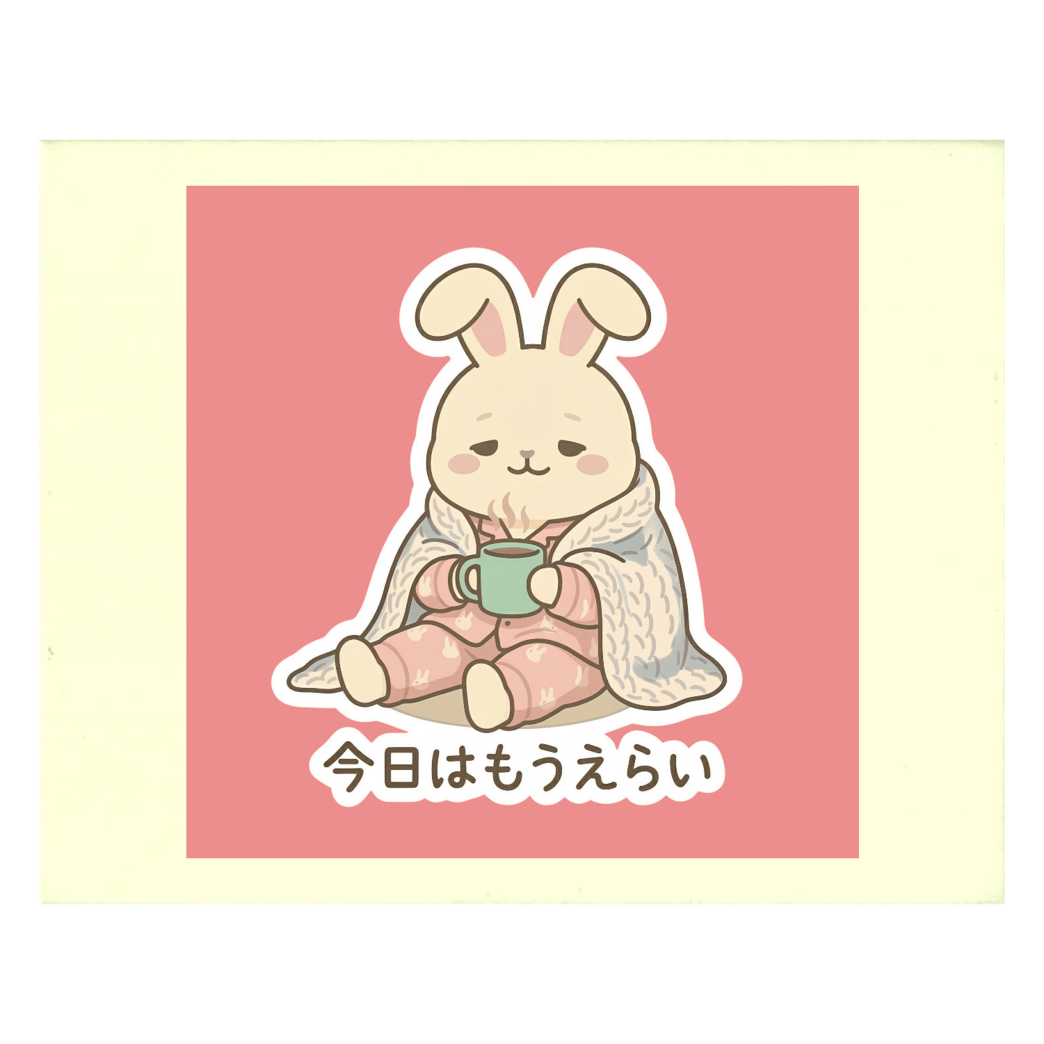 今日はもうえらい｜がんばった日の自己肯定うさぎ マルチメモ（M）