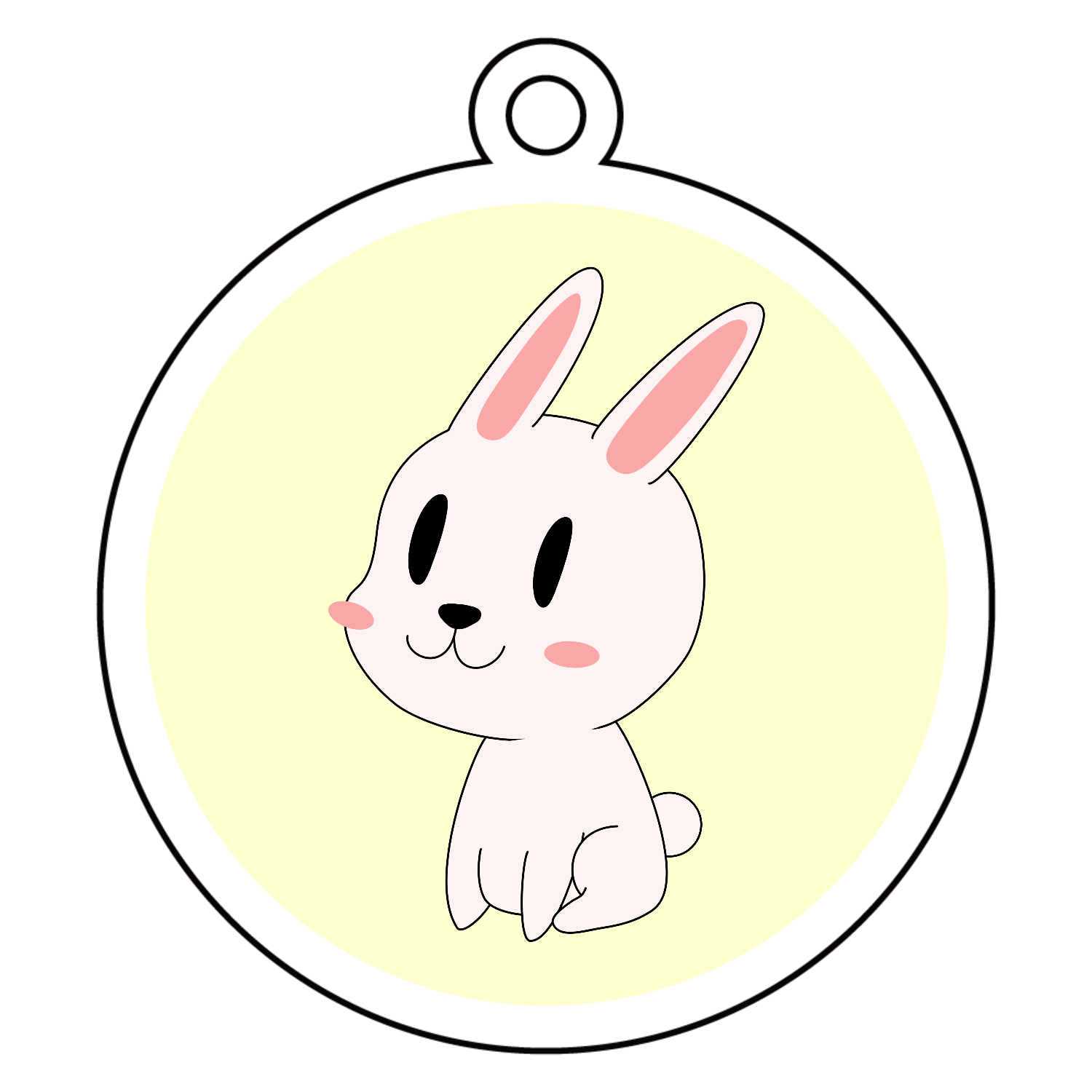 うさぎさんアクリルキーホルダー 丸型 (6cm)の商品購入ページ