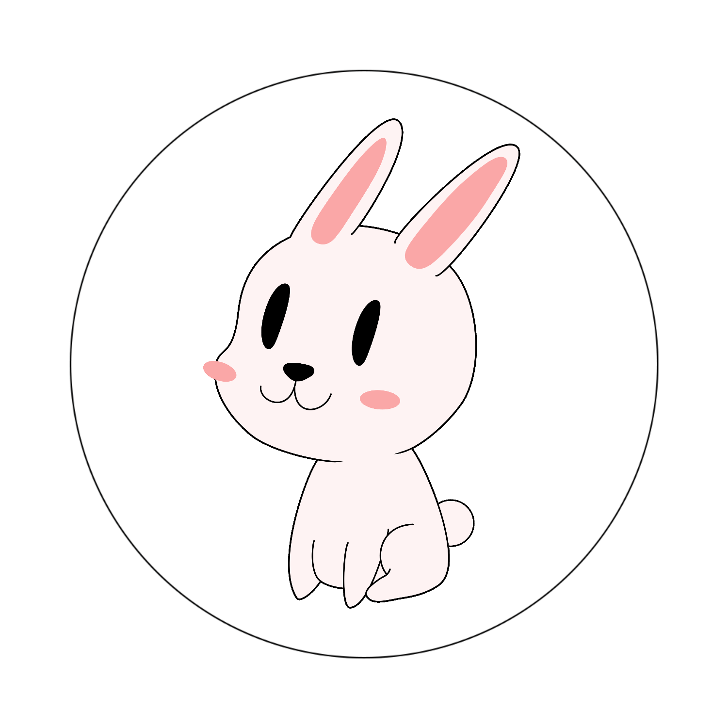 うさぎさんオリジナル缶バッジ白背景（56mm）の商品購入ページ